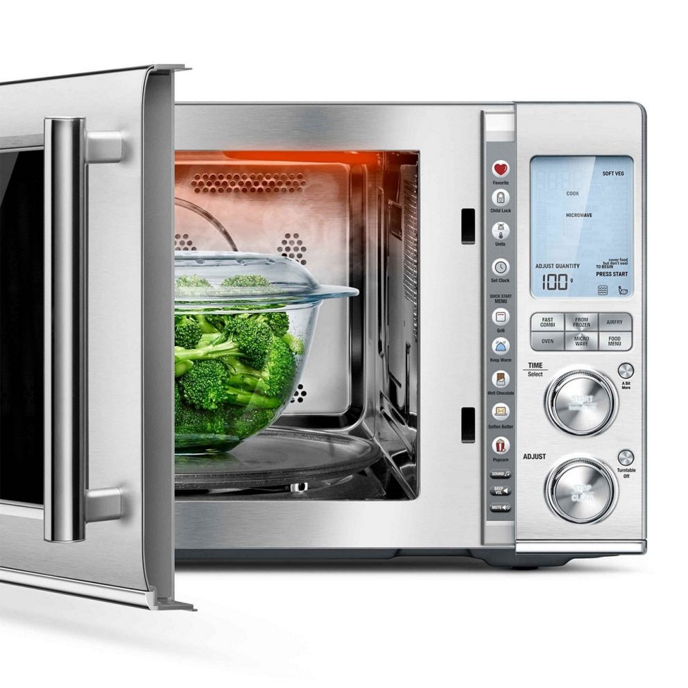 Breville BMO870BSS 3-in-1 Air Fryer, Microwave & Convection Oven Combo - Countertop Cooking for Healthy Meals, Fast Reheating & Baking at Home