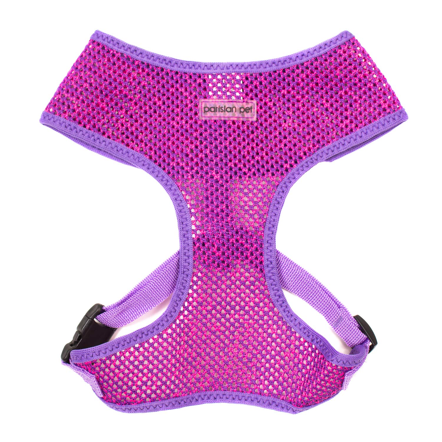 Parisian Pet Girl Dog Harness - Soft Padded Purple/Pink Mesh Vest for Small Dogs - Breathable & Cooling Dog Harness for Walking, Running, Hiking - Adjustable Puppy Harness XS - Perfect for Outdoor Adventures & Summer Activities