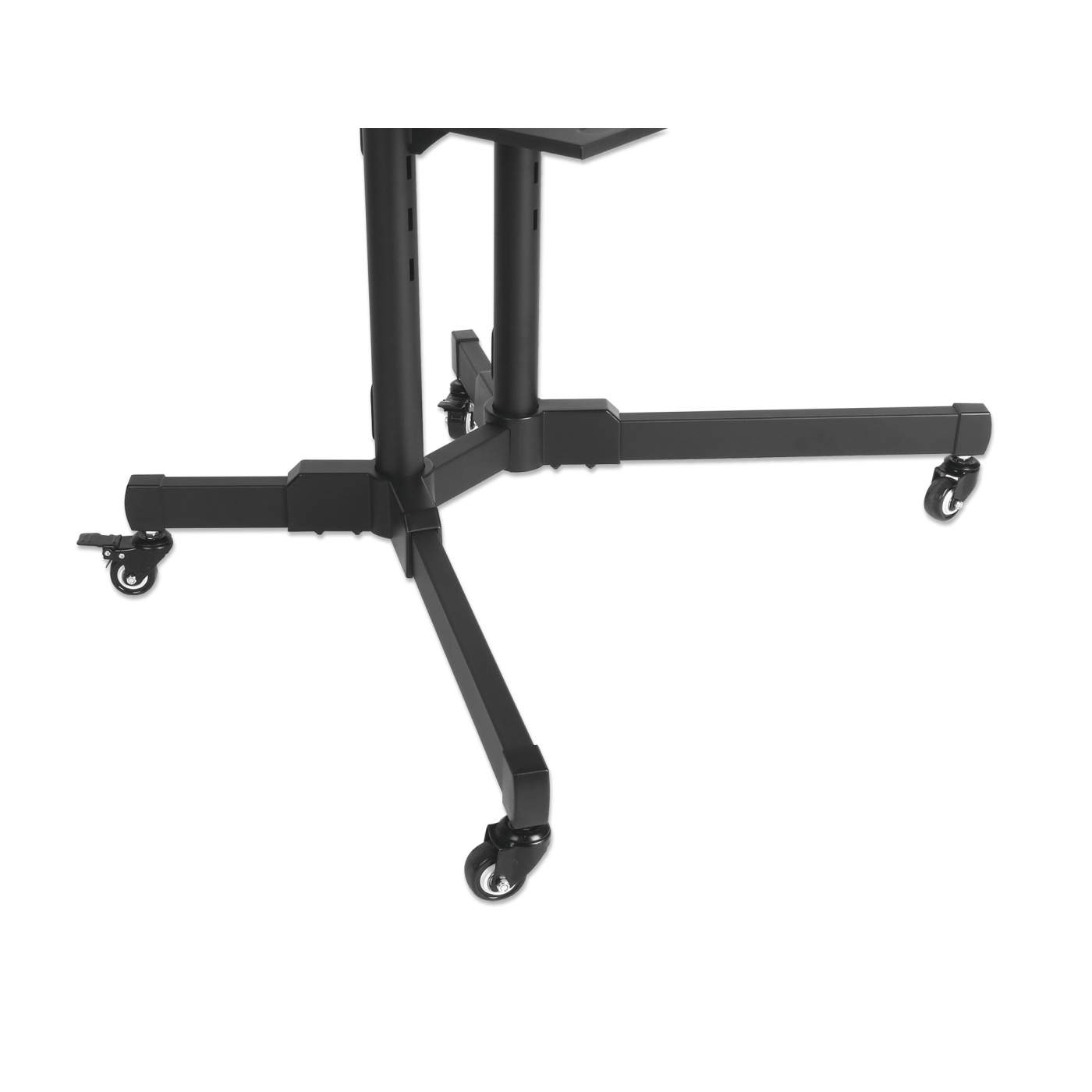 Adjustable Height TV Stand Cart with Wheels - Mobile Multimedia Entertainment Center for Living Room, Bedroom, or Office