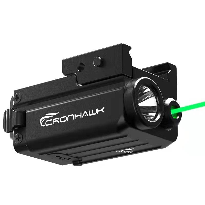 CRONHAWK 420 Lumens Tactical Flashlight & Laser Sight Combo - Picatinny Rail Mounted Weapon Light for Shotgun, Pistol, Handgun - Perfect for Hunting, Home Defense & Outdoor Shooting Accessories