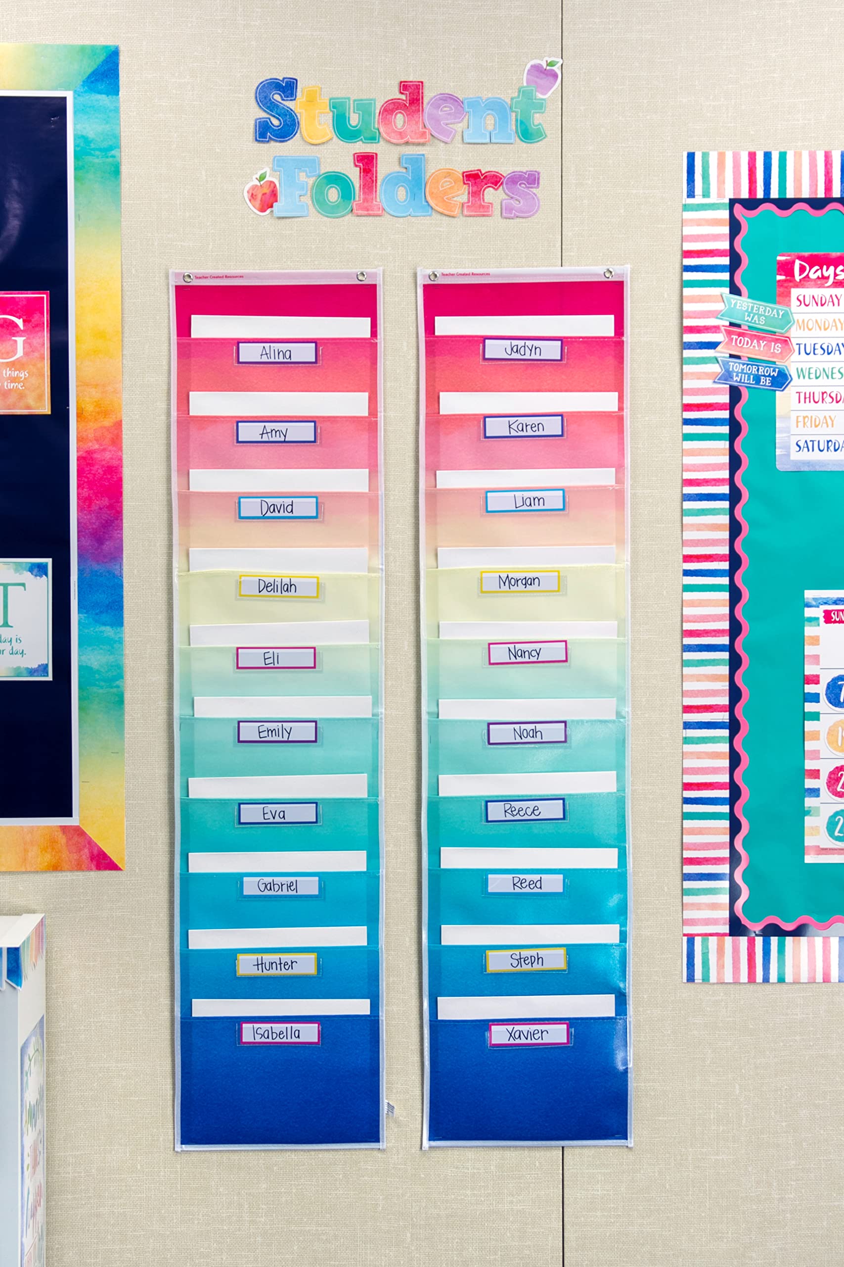 10-Pocket Watercolor File Storage Organizer Chart - 14