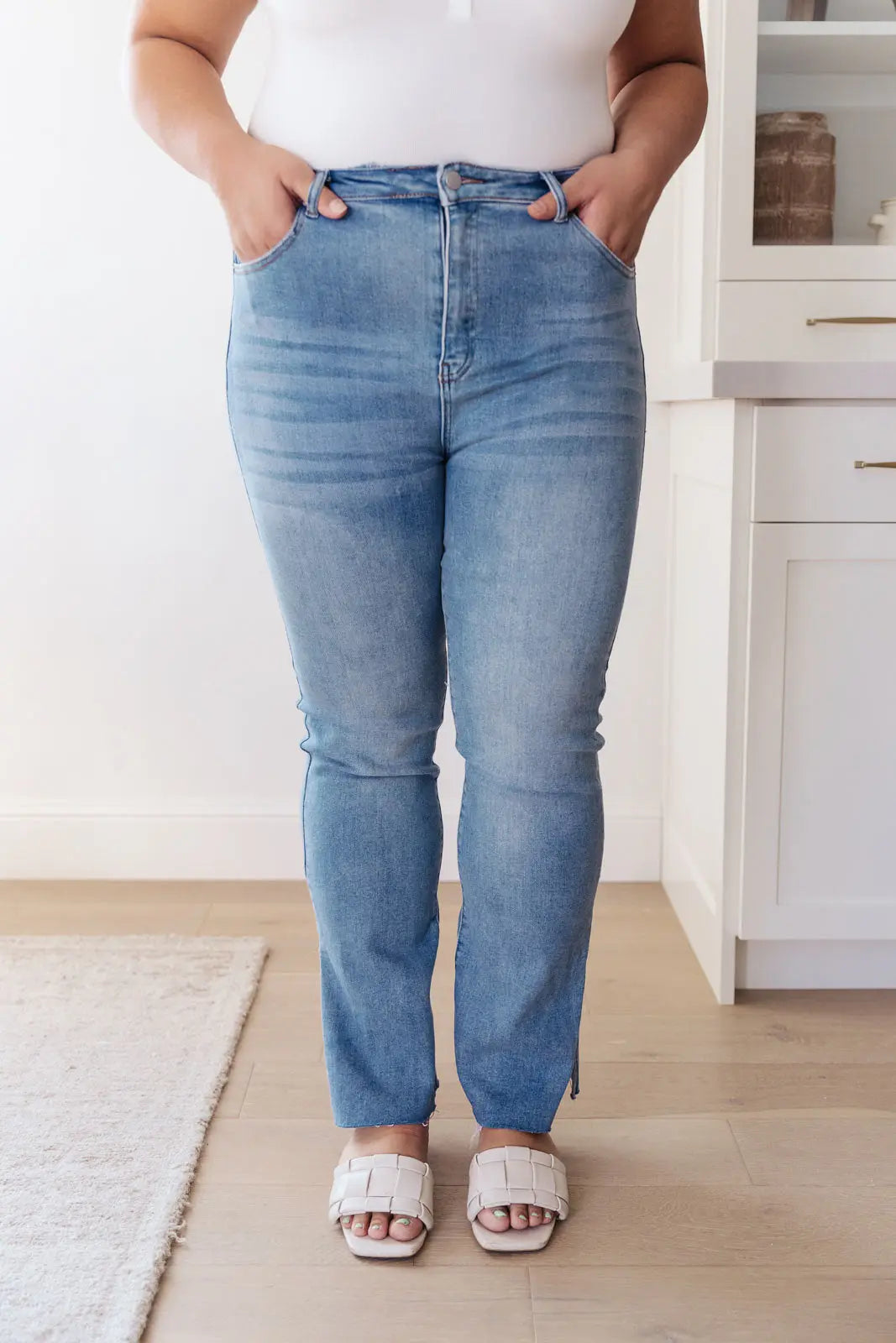 Jody Slim Flare Side Slit Jeans for Women - High Waisted Stretch Denim Pants with Side Slits | Perfect for Casual Outfits, Date Nights & Street Style