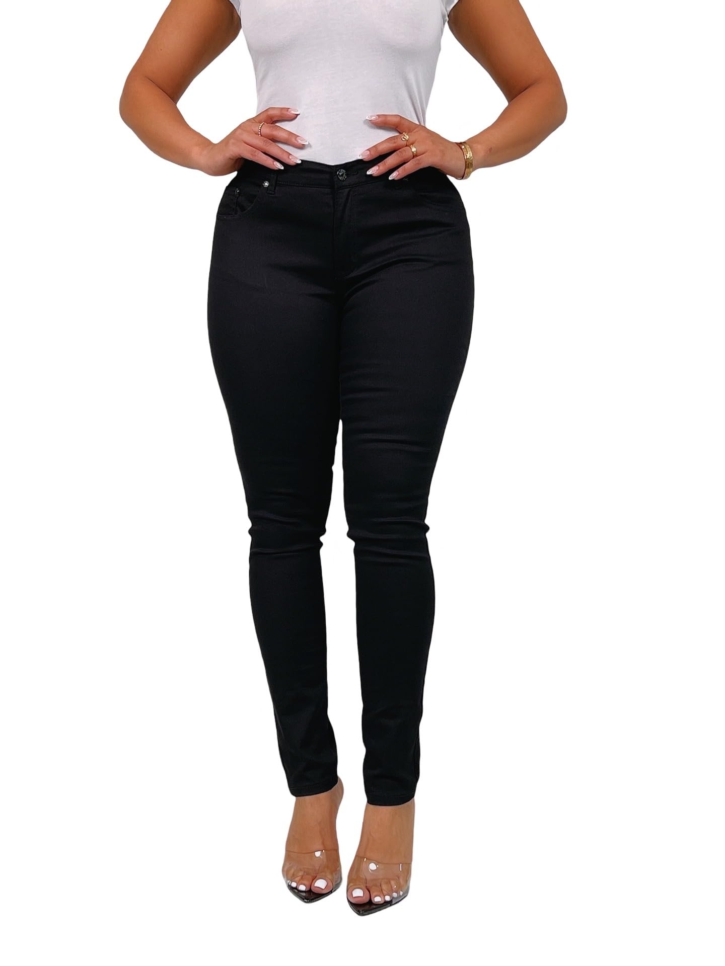 Access Junior Uniform Pants for Women - 5-Pocket Skinny Work Pants with Durable Cotton Spandex Blend - Perfect for School, Office & Professional Workwear