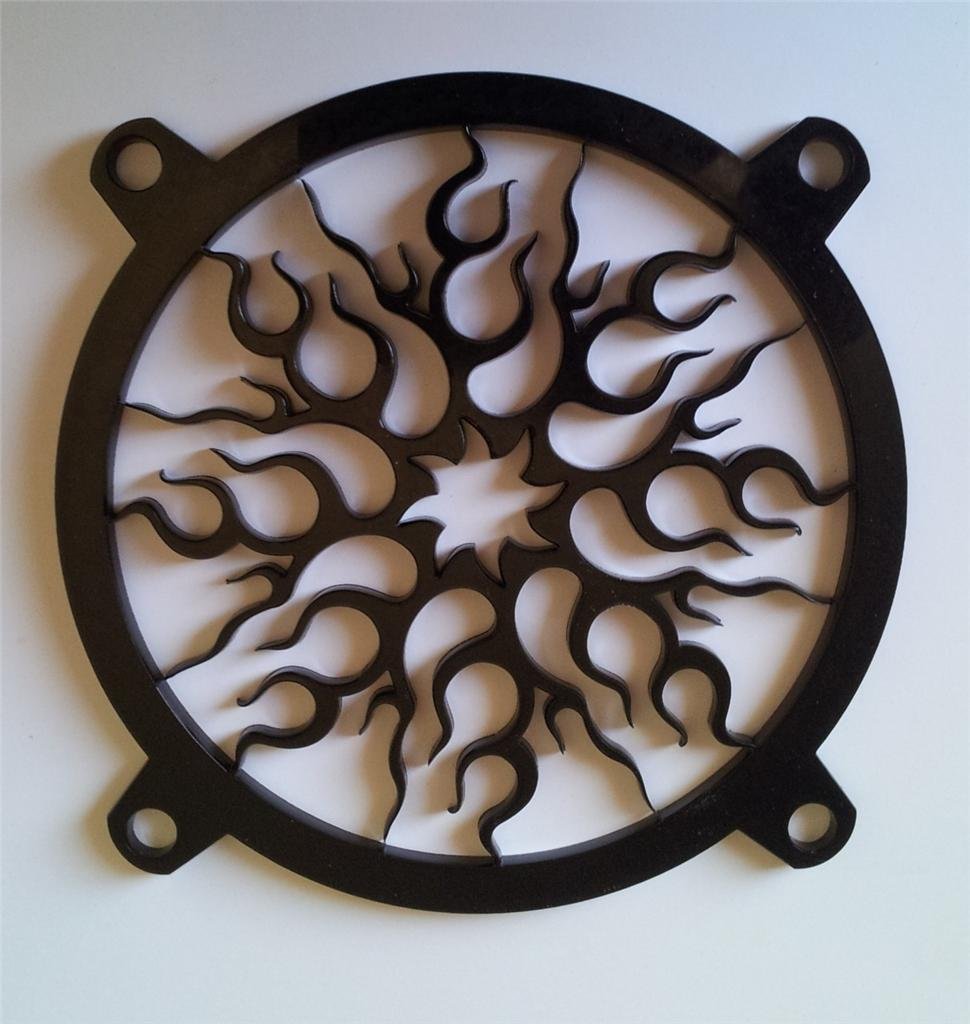 Custom 120mm Acrylic Flame PC Fan Grill for Gaming PCs