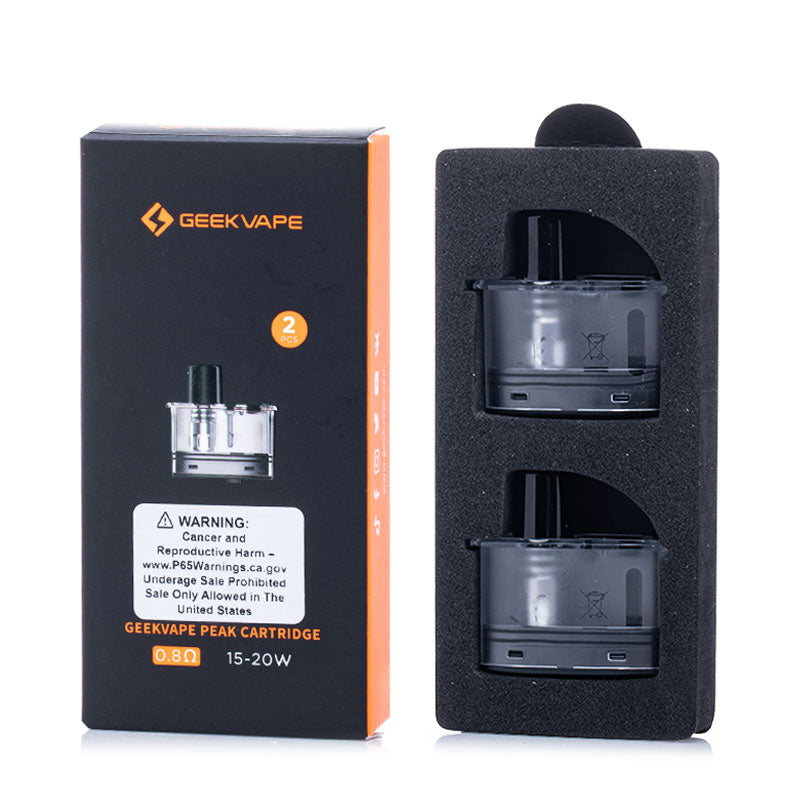 GeekVape Peak Replacement Pods (2 Pack) - Compatible with GeekVape Peak Vape - Leak-Proof & Durable Pods for Smooth Vaping Experience - Perfect for Travel & Outdoor Use