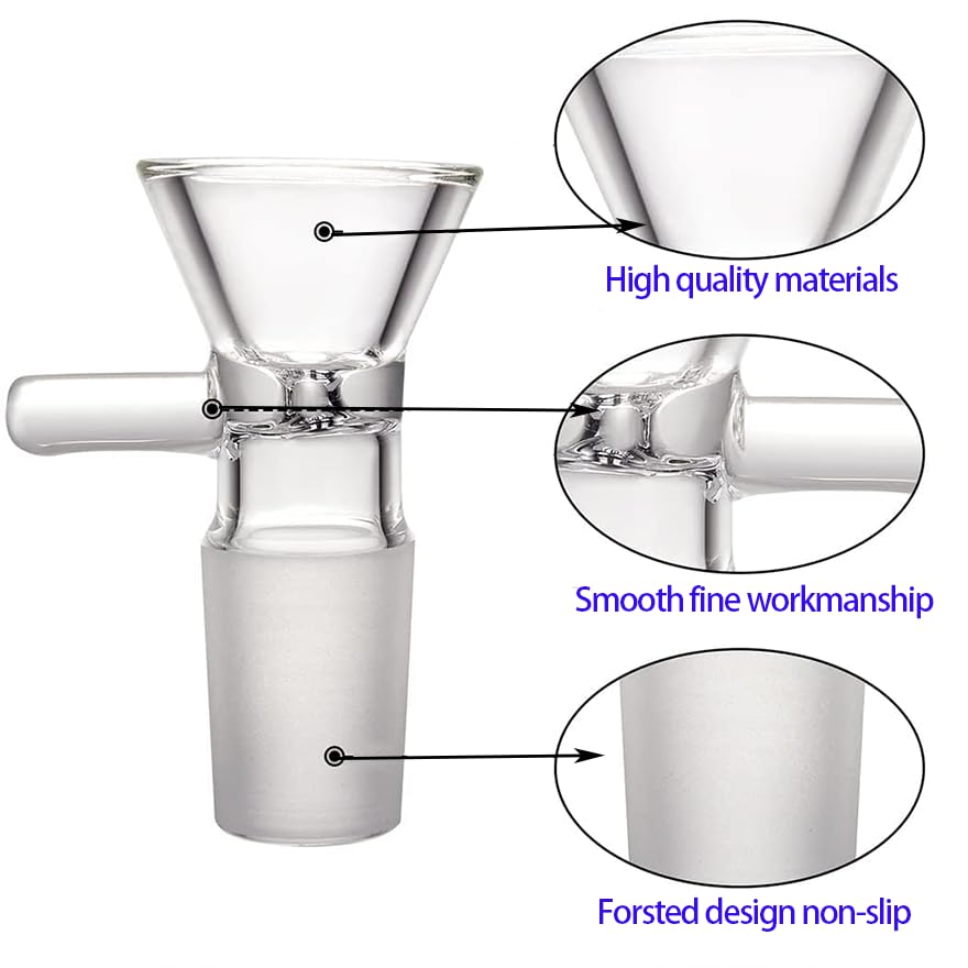 10 Pcs Mini Glass Bowls with 14mm Small Glass Funnel with Handle - Premium Kitchen Funnels for Filling Bottles, Spices, Oils & DIY Crafts | Perfect for Home Baking, Cocktail Making & Essential Oil Blending
