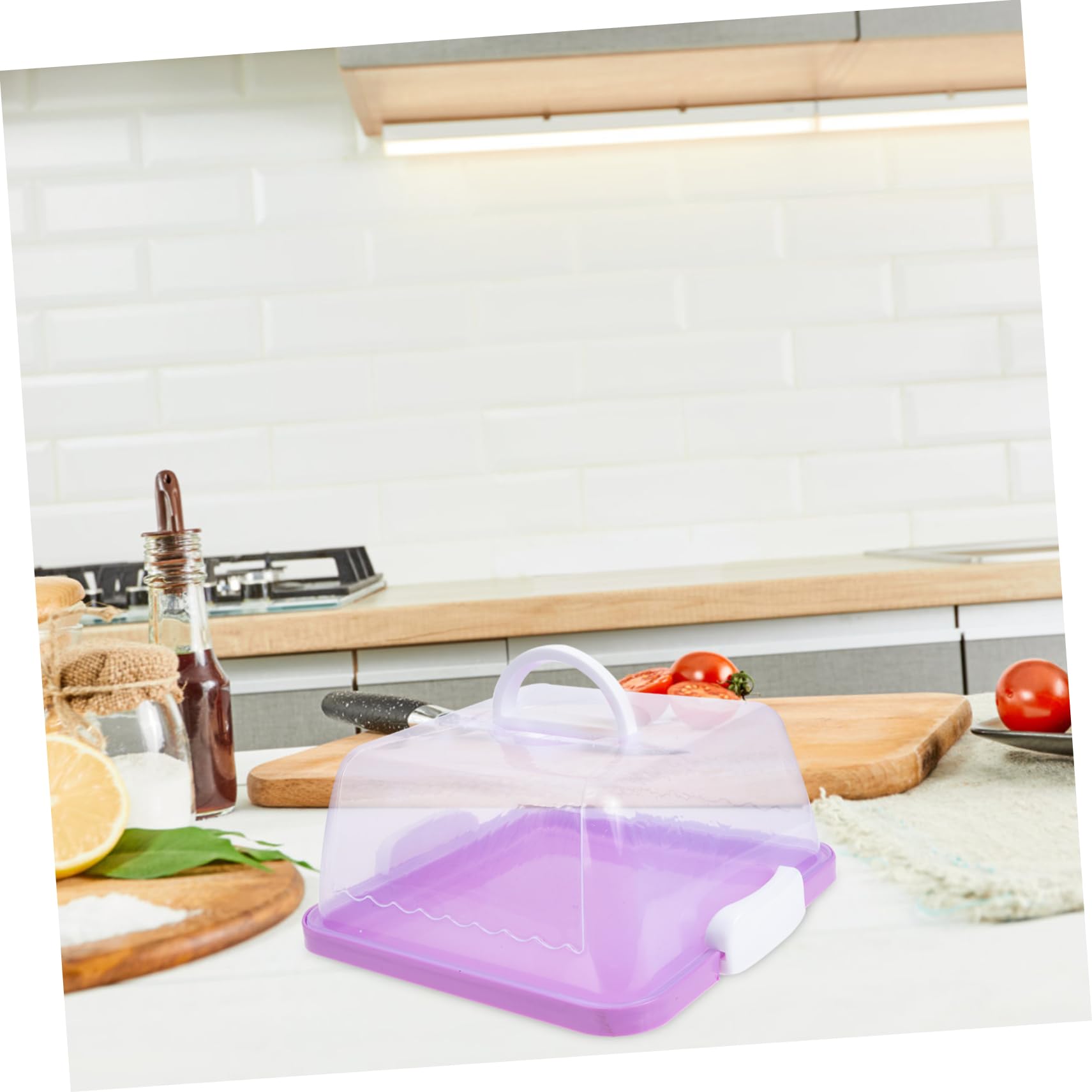 Portable Round Cake Carrier with Transparent Lid - Cupcake Holder & Square Cake Storage Container for Wedding, Birthday, Chocolate Desserts | Perfect for Bakers, Parties & Events
