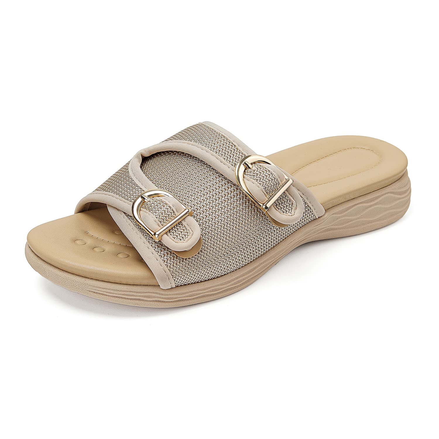 SHIBEVER Women's Rhinestone Flat Sandals with Ankle Strap - Beaded Summer Flip Flops for Beach, Pool & Casual Outings