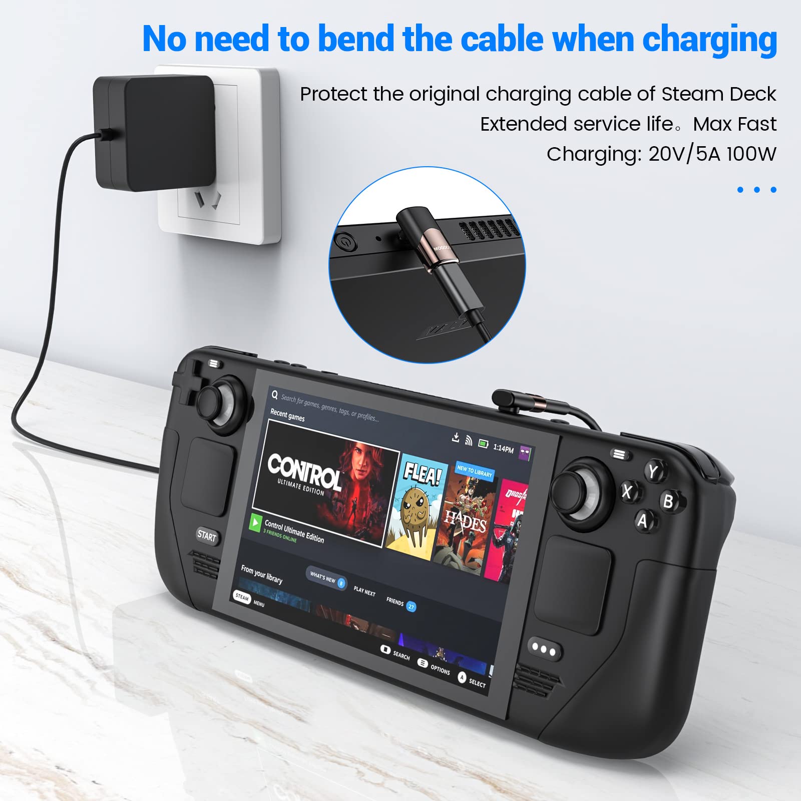 90 Degree Right Angle USB C Adapter (5 Pack) - USB C Male to Female Extender for MacBook Pro, iPad Pro, Nintendo Switch & Steam Deck - Perfect for Tight Spaces & Cable Management