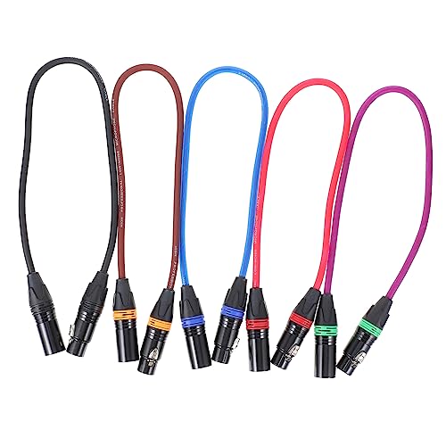 LIGHTAOTAO 5-Pack XLR Microphone Cables - Male to Female Balanced Audio Cable for Speakers, Mixers & Studio Equipment | Durable PVC Shielded Mic Cords for Professional Audio Setup, Live Performances & Home Recording