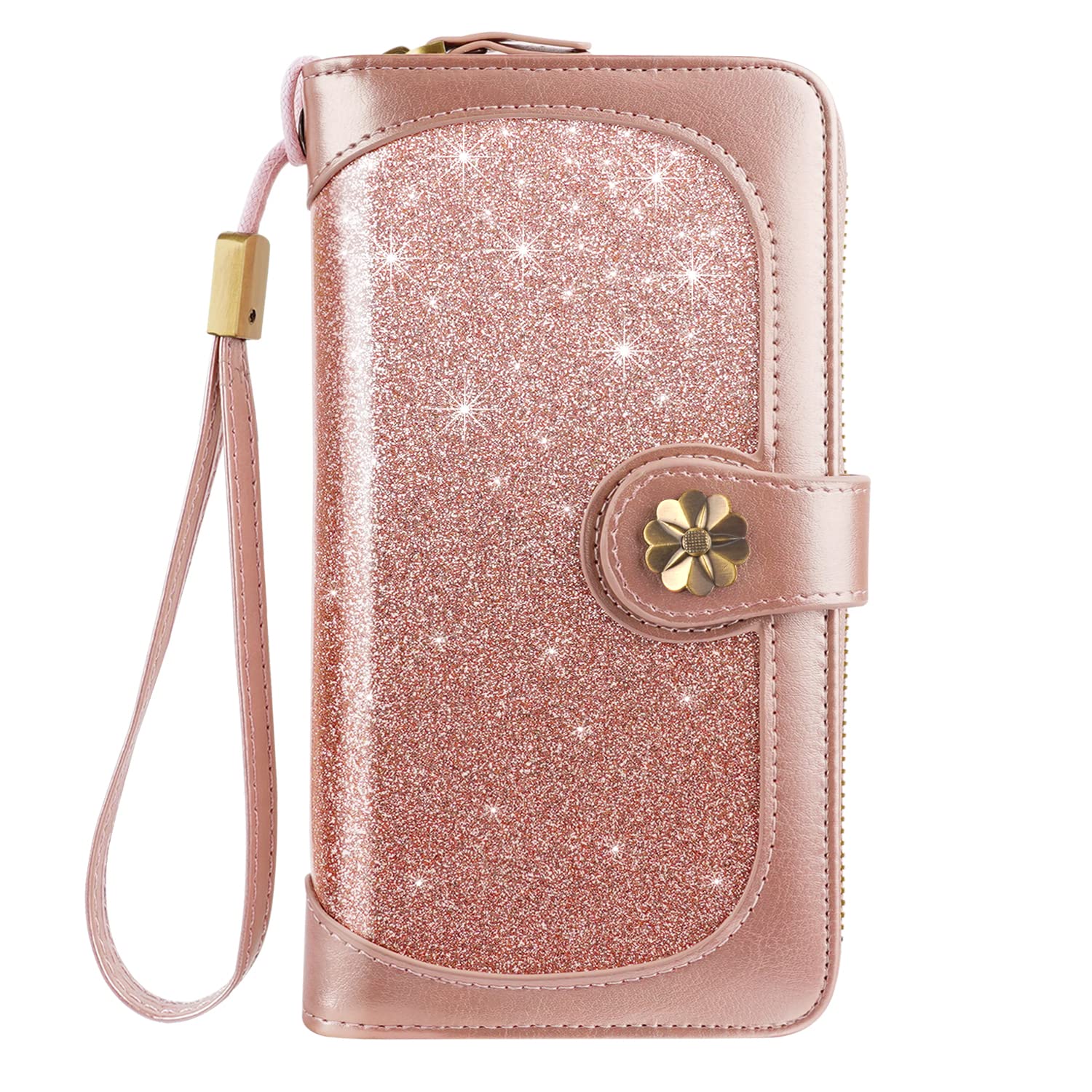 Women's RFID Blocking Leather Wallet - Multi Card Holder & Clutch Purse with Wrist Strap | Slim Organizer for Credit Cards, Cash & ID | Perfect for Travel, Shopping & Everyday Use