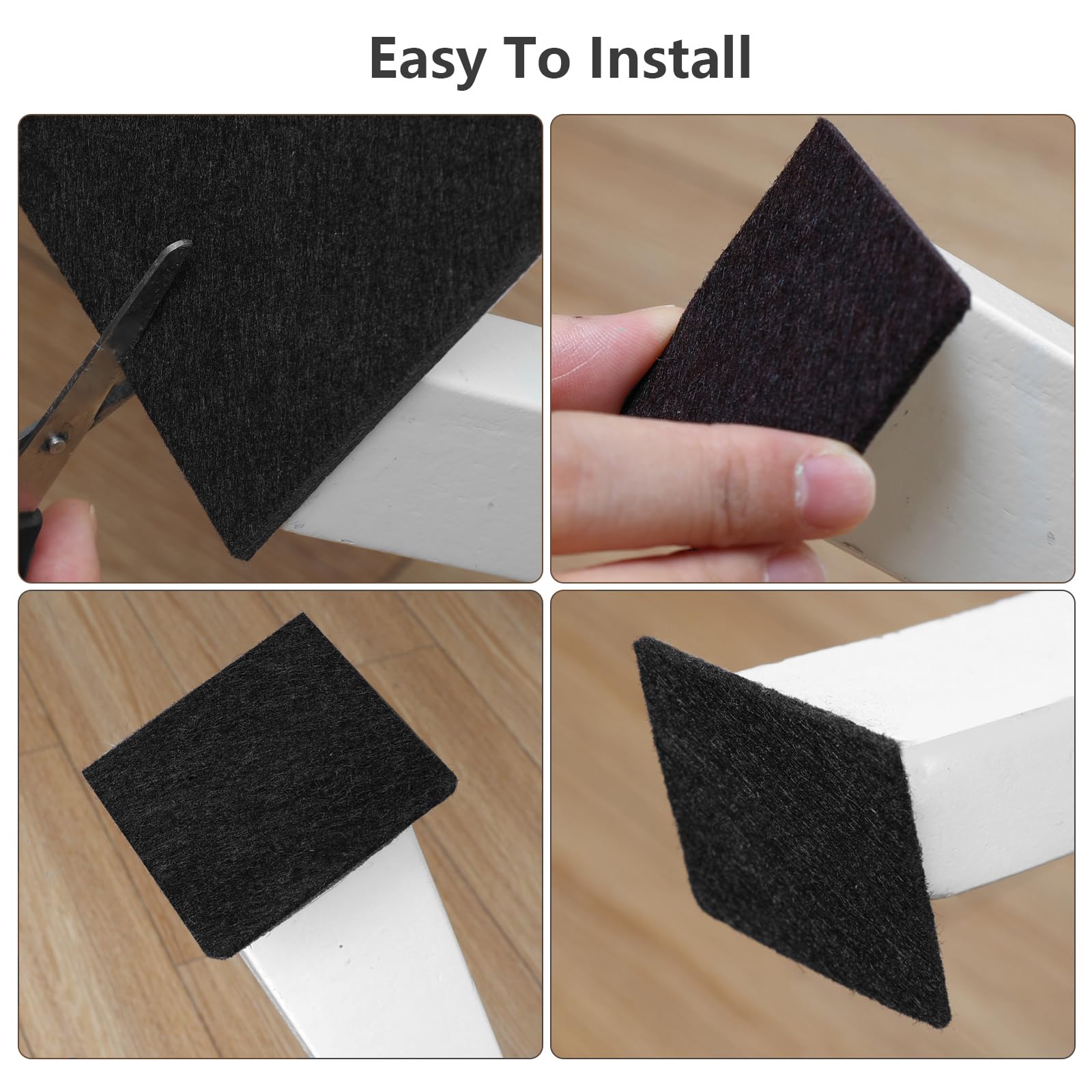 Yelanon 24-Pack 2.5 Inch Premium Black Felt Furniture Pads for Hardwood Floors - Chair Leg Protectors, Scratch Prevention for Tables & Sofas - Perfect for Home, Office & Dining Room Furniture Protection