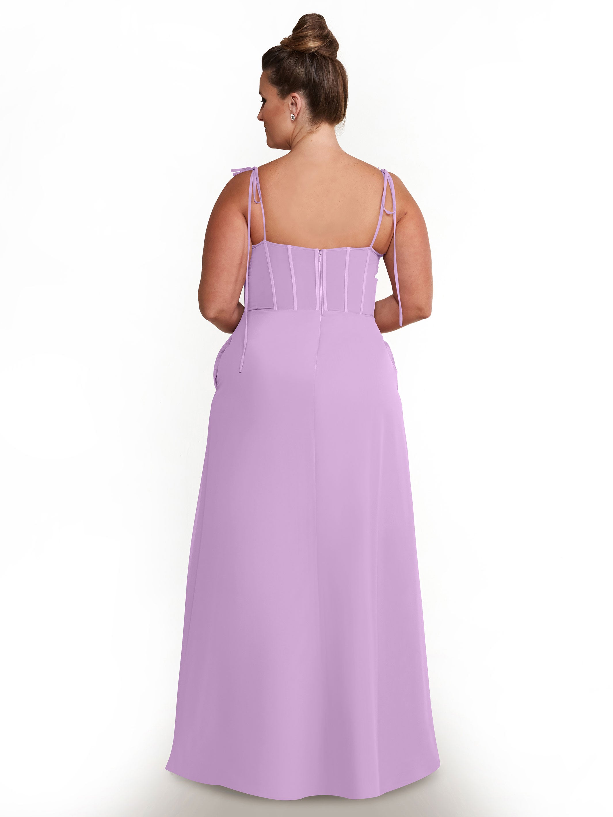 Elegant 80144 Chiffon A-Line Bridesmaid Dress with V-Neck & Spaghetti Straps - Perfect for Weddings, Formal Events & Special Occasions