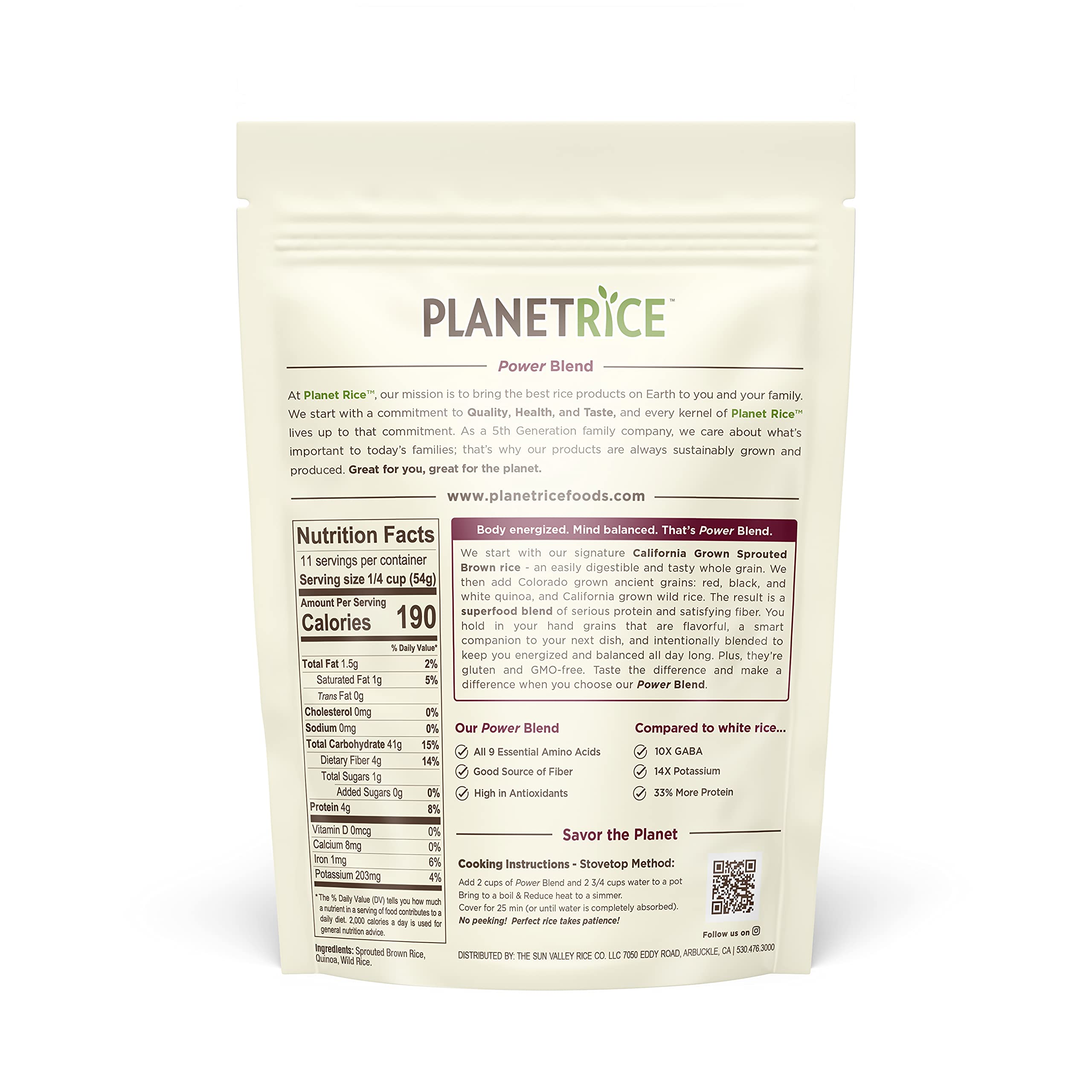 **Planet Rice Power Blend - Organic Brown Rice, Tri-Color Quinoa & Wild Rice Mix - High Fiber & Protein (64% More Fiber, 33% More Protein) - Gluten-Free, Vegan, Paleo, Non-Allergenic - 22 oz (Pack of 6) - Perfect for Meal Prep, Bulk Cooking & Healthy Family Meals**