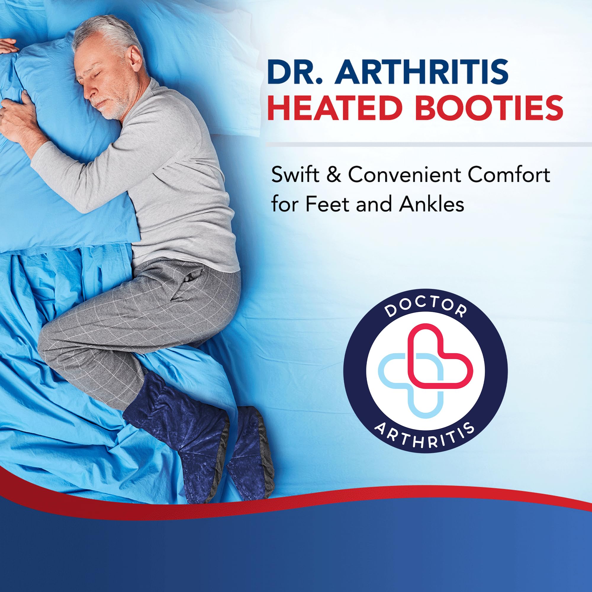 Doctor Developed Heated Booties Foot Warmers for Women & Men - Microwaveable Heating Therapy Socks with Heating Pad & Guidebook (Blue) - Perfect for Arthritis Relief, Cold Weather & Indoor Comfort
