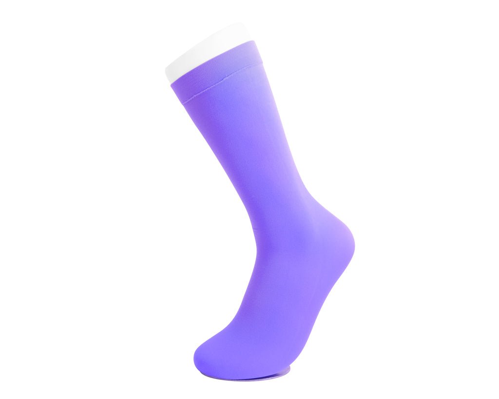 Purple Knee High Nylon Mesh Socks for Women - Breathable Fishnet Stockings with Non-Slip Design - Perfect for Cosplay, Dance, Fashion Outfits and Everyday Wear