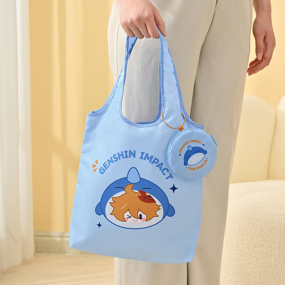 Teyvat Zoo Themed Foldable Handbag - Lightweight Travel Tote for Women, Anime Genshin Inspired Fashion Accessory | Perfect for Cosplay, Convention, and Daily Use