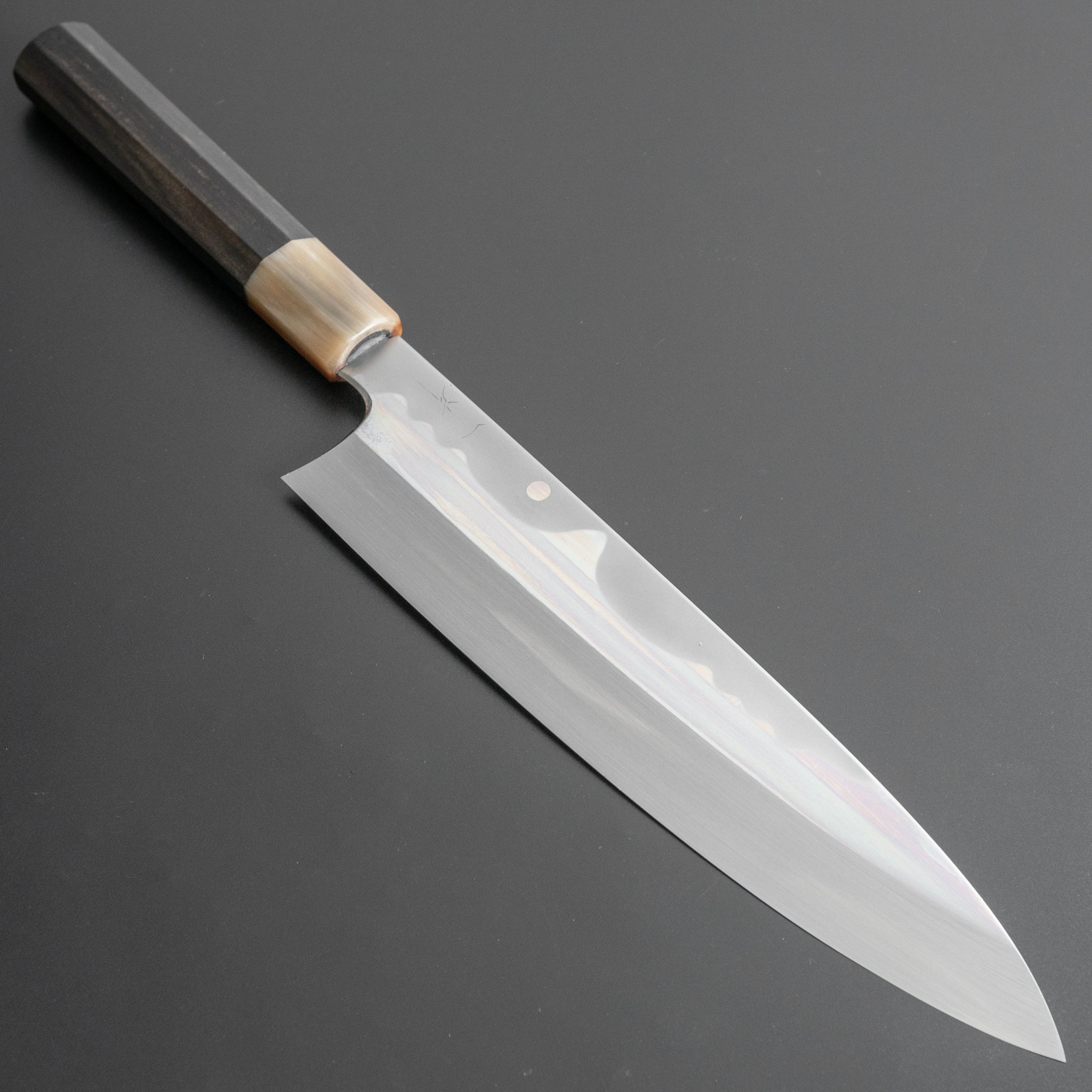 Hitohira Togashi Kyuzo White #1 Fuji Hakumon Mizu Honyaki Gyuto 240mm Japanese Chef Knife with Taihei Ebony Handle & Saya (045) - Premium Kitchen Knife for Professional Chefs & Home Cooking Enthusiasts, Perfect for Slicing, Dicing & Precision Cutting
