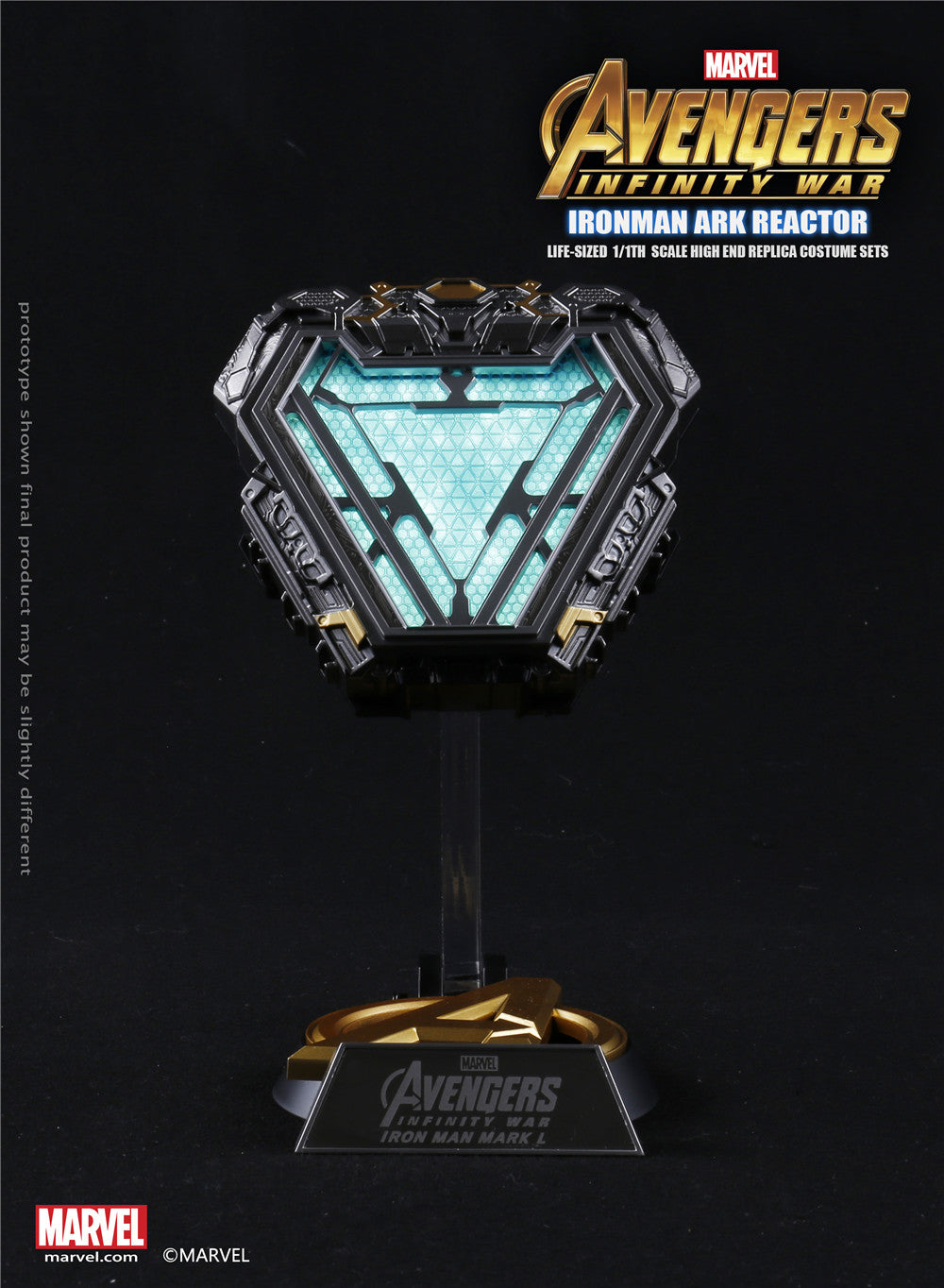 Marvel Avengers Infinity War Iron Man Mark L 50 Wearable Arc Reactor Prop Replica - Official Licensed Movie Collectible for Cosplay & Display