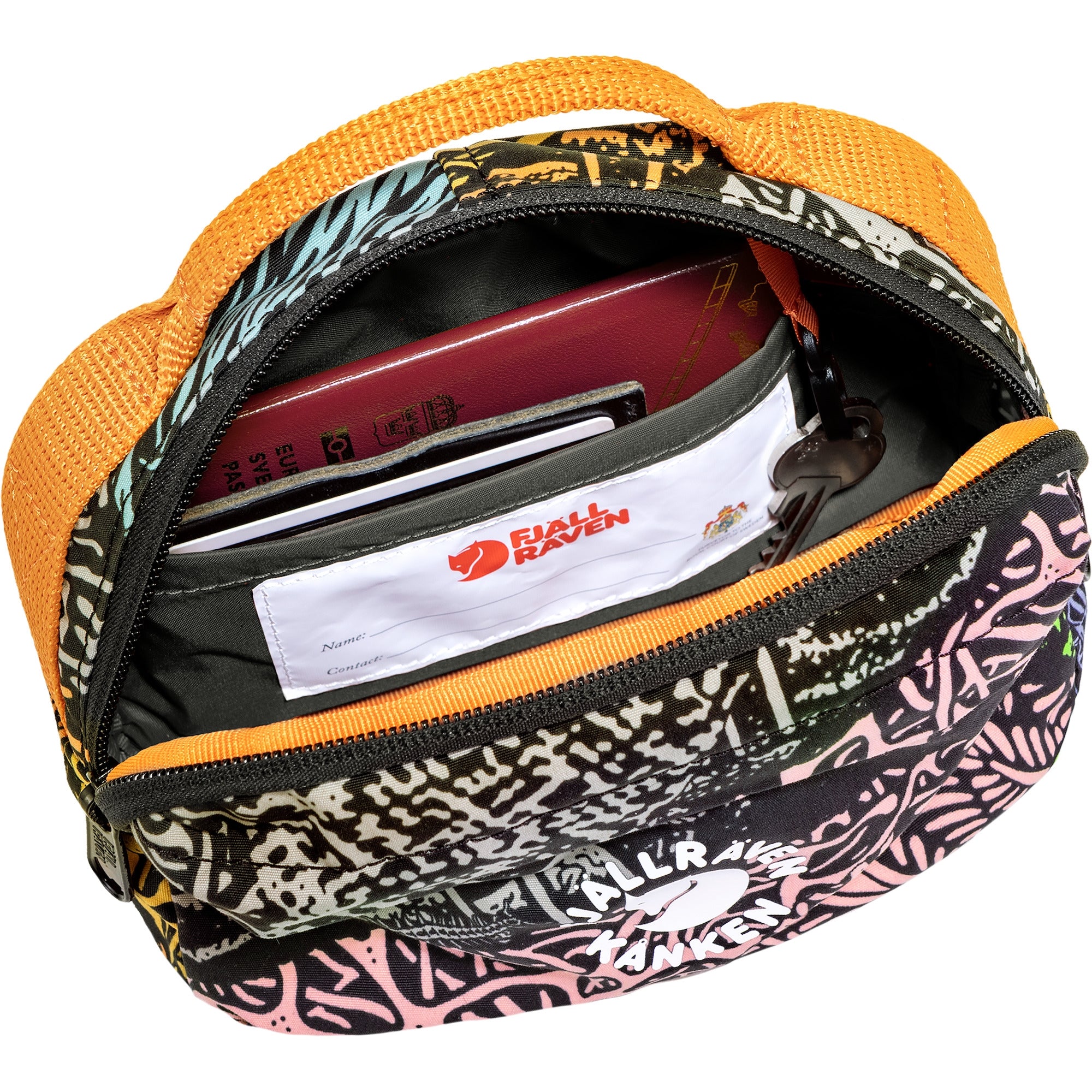 Fjallraven Kanken Art Hip Pack - Waterproof Waist Bag for Travel, Hiking & Daily Use - Woodlands Print - Compact & Lightweight Fanny Pack for Men & Women