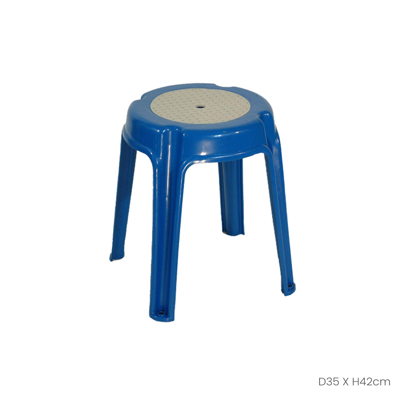Round Stool with Non-Slip Base - Modern Patten Design (Model 8598) - Perfect for Living Room, Bedroom, or Office Seating