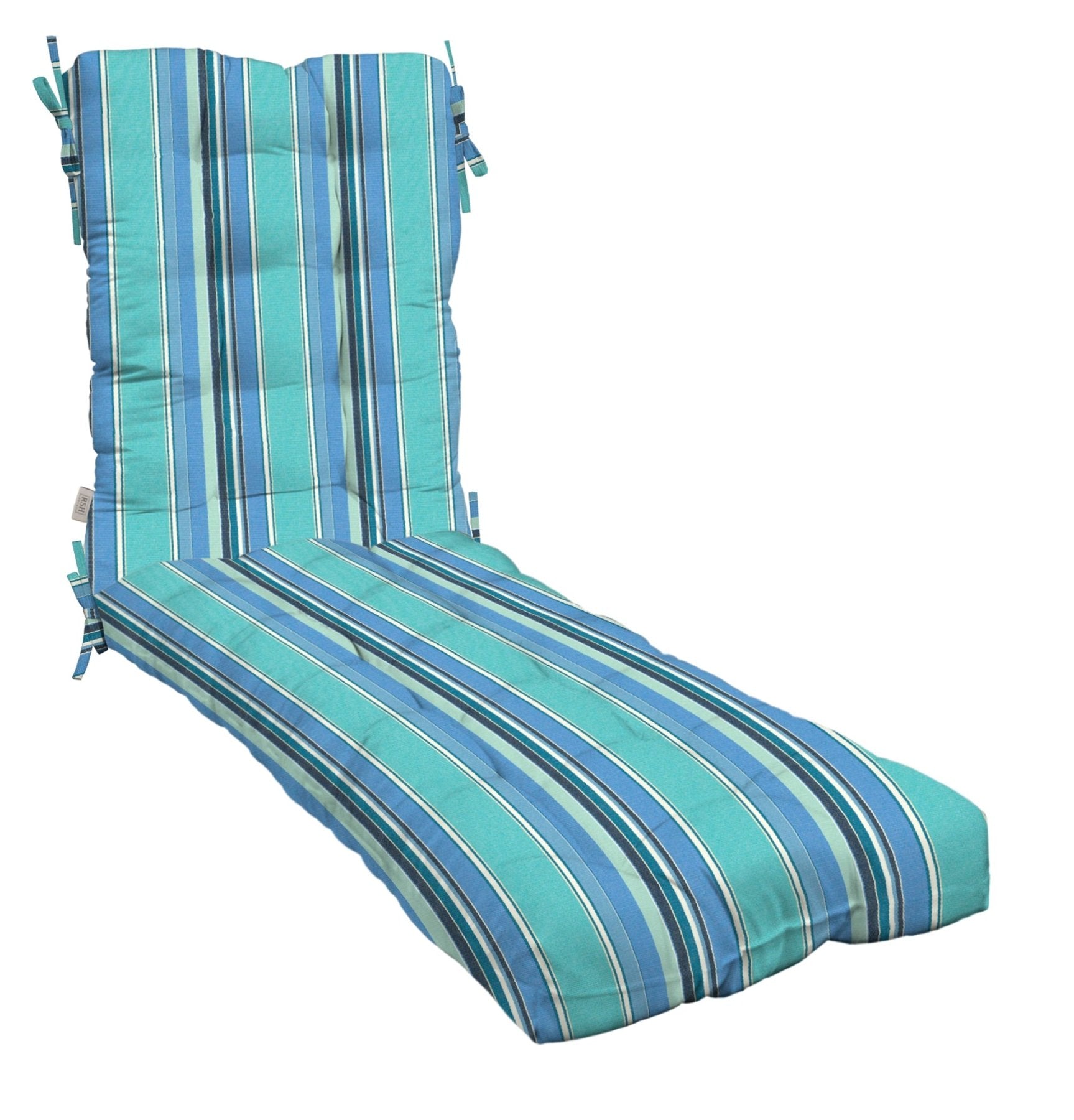 Sunbrella Dolce Stripes Tufted Chaise Lounge Chair Cushion - Waterproof Outdoor Patio Furniture Cushion for Poolside, Deck & Garden Relaxation