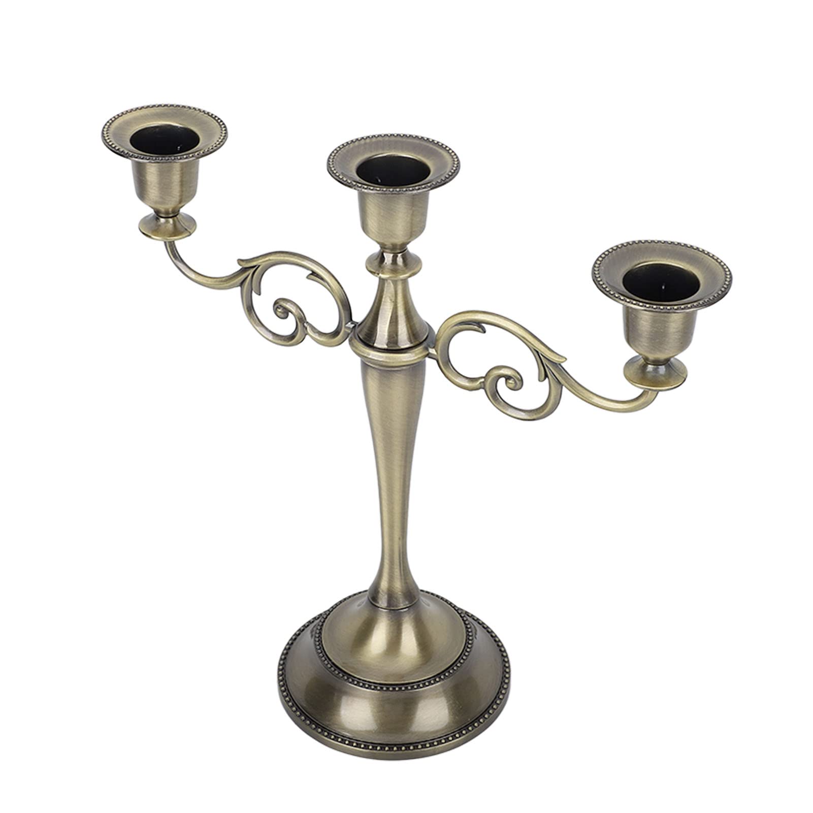 Jeanoko Bronze Metal Candle Holder - Elegant Candlestick Holder for Dining Table Decor, Wedding Centerpieces & Romantic Dinner Ambience