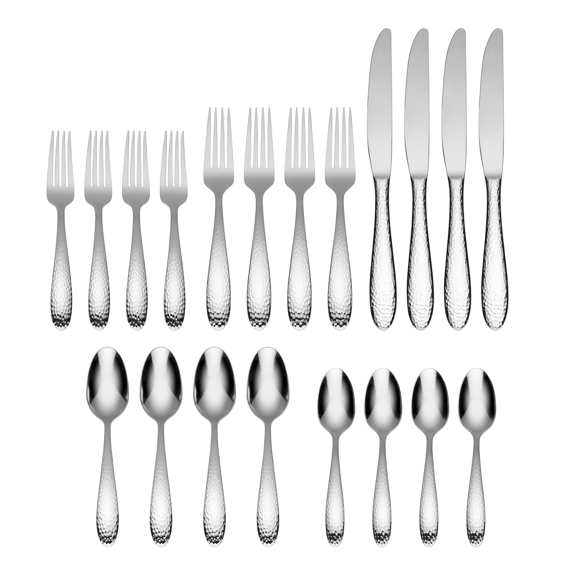 Oneida Reyna 20-Piece Stainless Steel Silverware Set - Service for 4 - 18/0 Dishwasher Safe Flatware - Perfect for Everyday Dining, Dinner Parties & Gifting