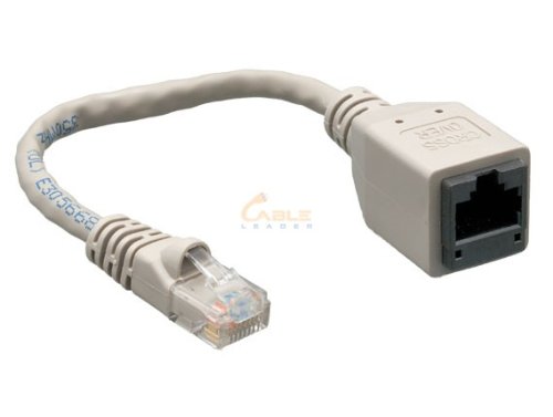 7.5-inch Cat6 Male to Female Ethernet Crossover Adapter - High-Speed Network Connection for Home, Office & Gaming Setups