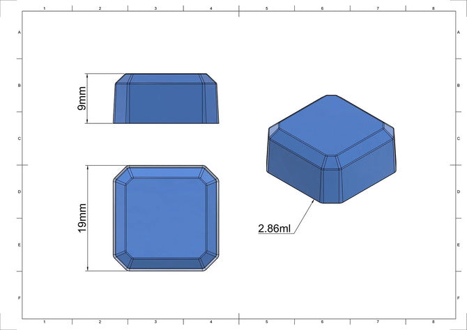 Square Gem Silicone Mold with 176 Cavities (2.85mL Each) - Perfect for DIY Resin Jewelry, Soap Making, and Candle Crafting