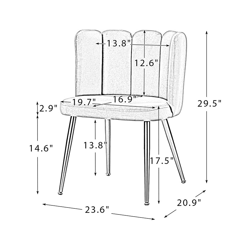Elodia Side Chair - Modern Accent Chair for Dining Room, Living Room & Office - Sturdy Wooden Frame with Upholstered Seat - Perfect for Home Decor & Small Spaces