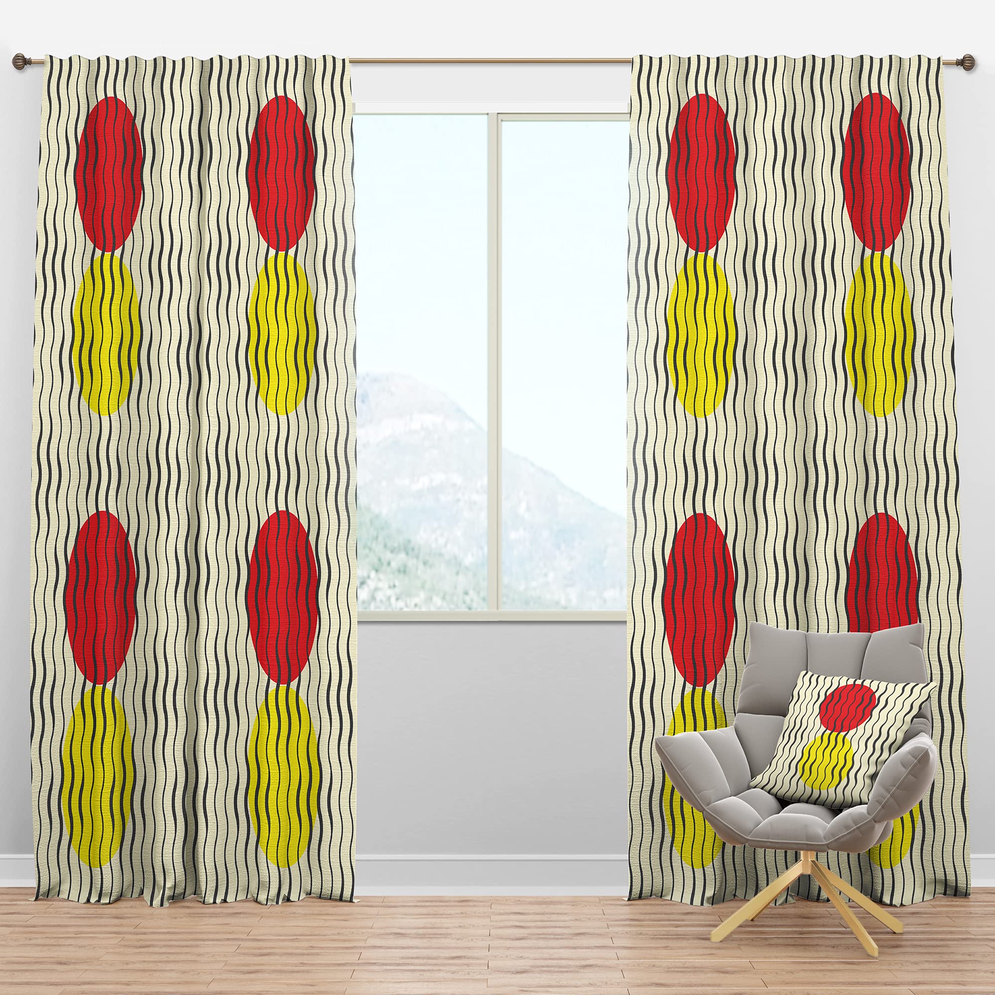 DesignQ Blackout Curtains - Thermal Insulated Wave Pattern Window Drapes for Bedroom & Living Room (52x84, Single Panel) - Perfect for Light Blocking, Privacy & Energy Efficiency