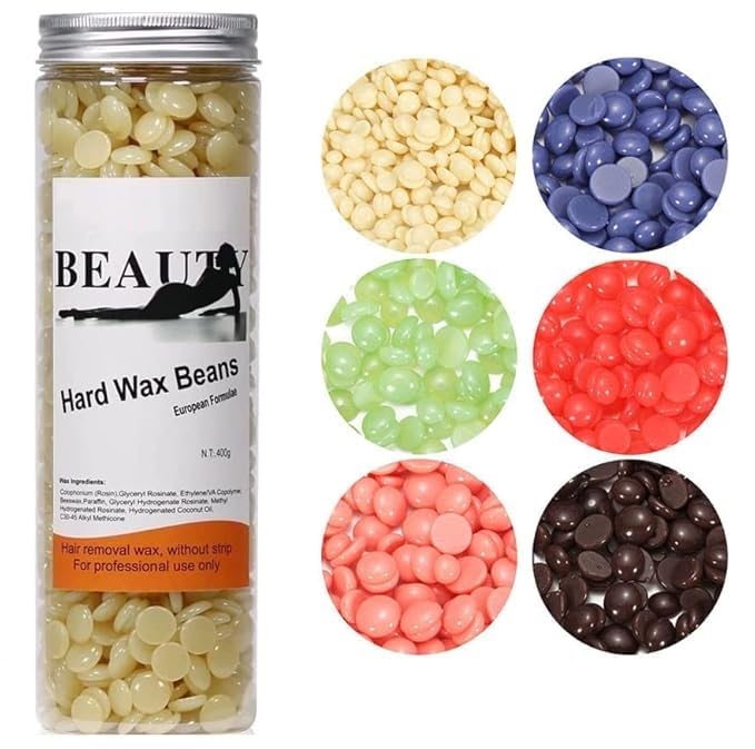 **URBANMAC Hard Wax Beans for Hair Removal - 400g Bikini & Body Wax Pellets (Multicolor) - Painless & Smooth Skin at Home - Ideal for Legs, Arms, Underarms & Sensitive Areas**