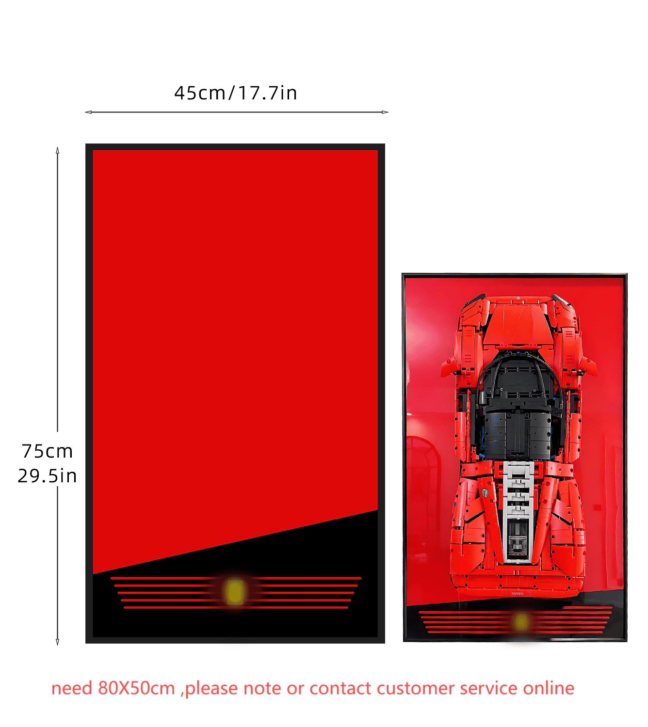 LEGO Technic Ferrari Daytona SP3 42143 Wall Display Frame - Premium Showcase for Model Car Collection & Home Decor