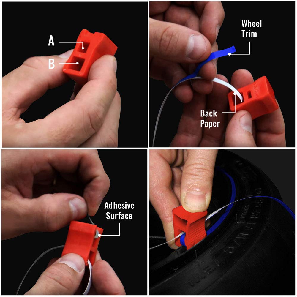 High-Quality Reflective Wheel Trim with Applicator Tool for Car Wheels - Orange | Enhance Safety & Style for Night Driving & Customization