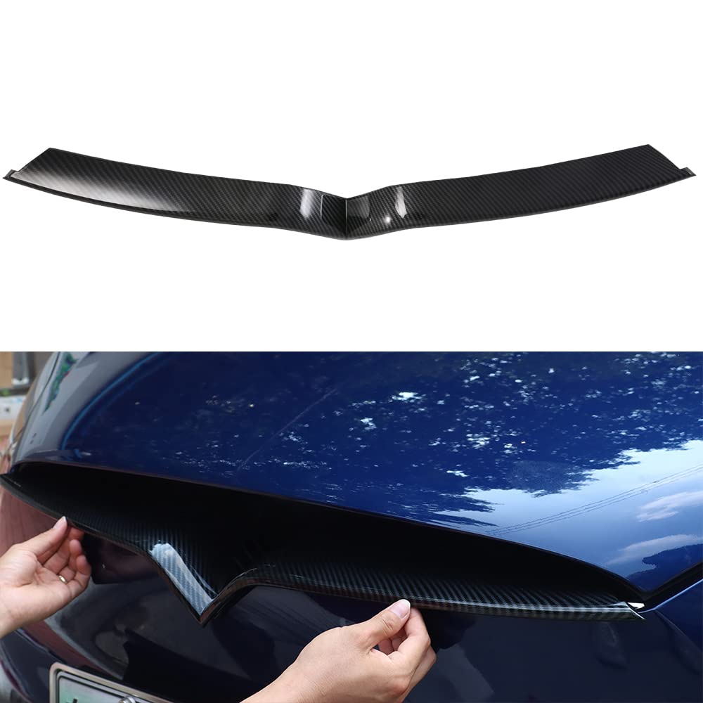 ABS Imitation Carbon Fiber Front Grille Insert Trim for Tesla Model X 2016-2020 - Car Exterior Accessories & Styling Upgrade - Perfect for Car Shows, Daily Driving & Customization