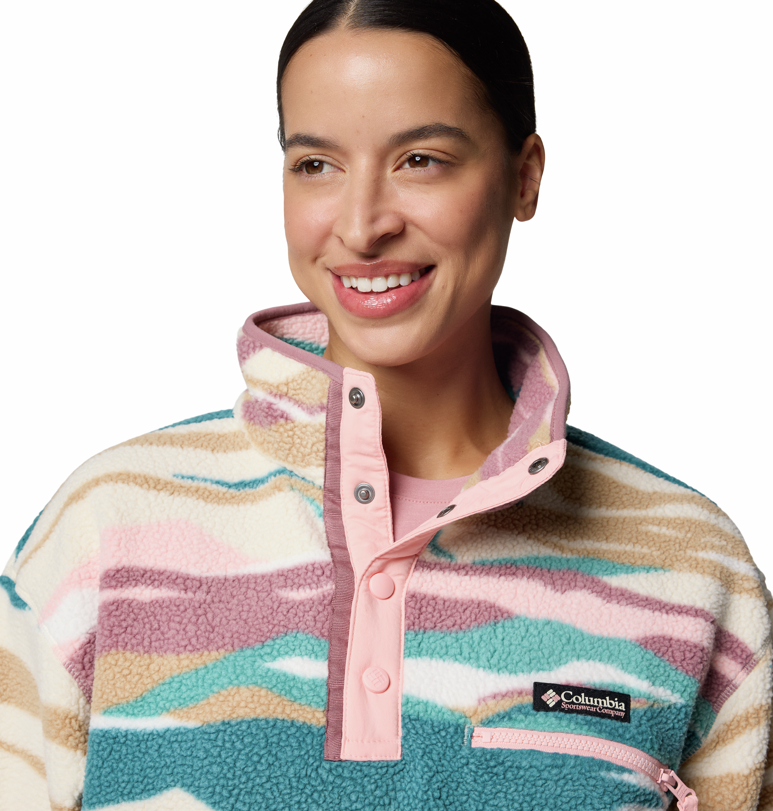 Columbia Helvetia™ II Printed Cropped Half Snap Women's Shirt - Lightweight Outdoor Hiking & Travel Top for Active Lifestyles