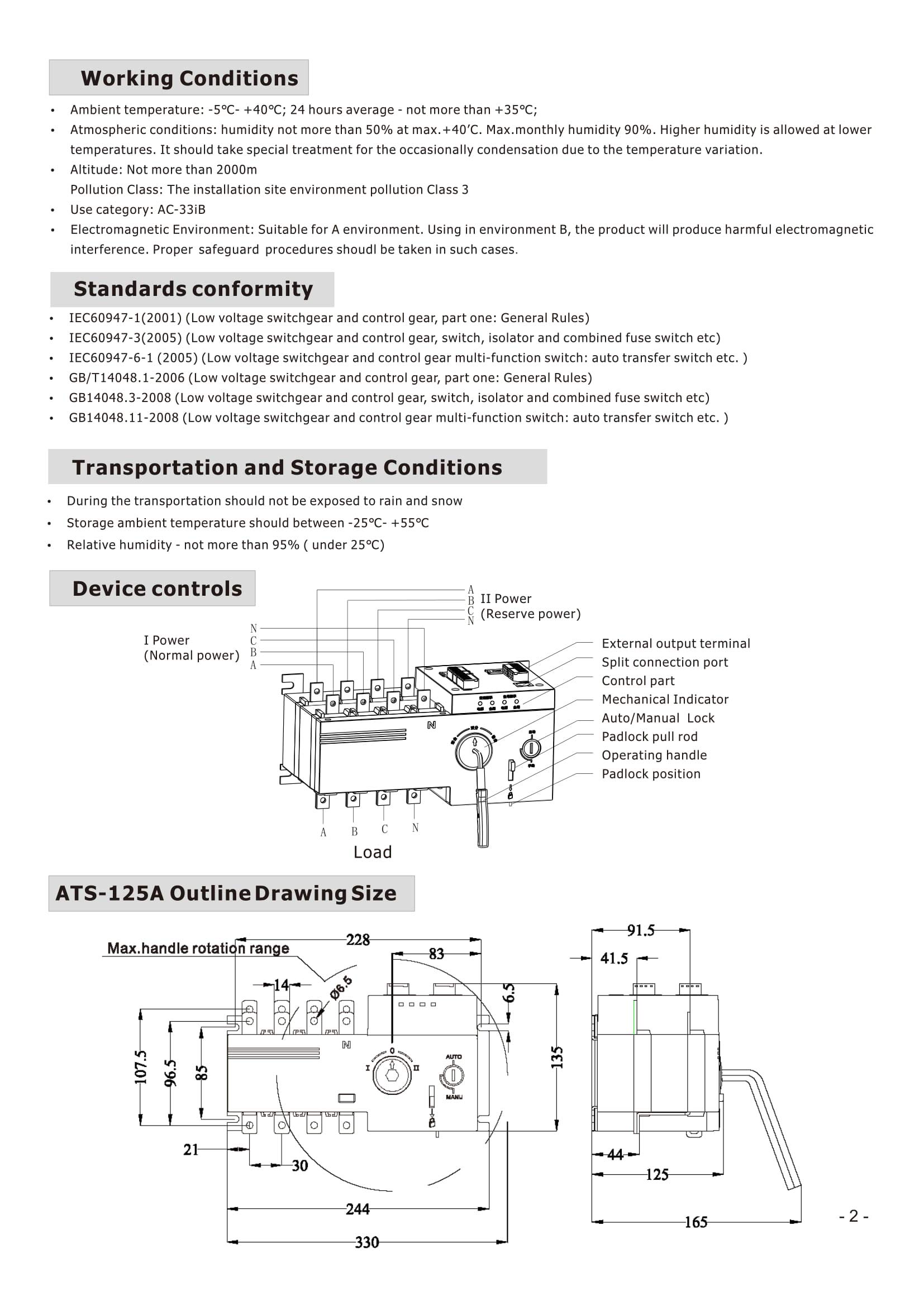 4PRO ATS-125A-4P-iRC 125 Amp Automatic Transfer Switch, 120/208V 1-3 Phase, 50/60Hz - Reliable Power Backup for Home, Office & Industrial Use During Power Outages