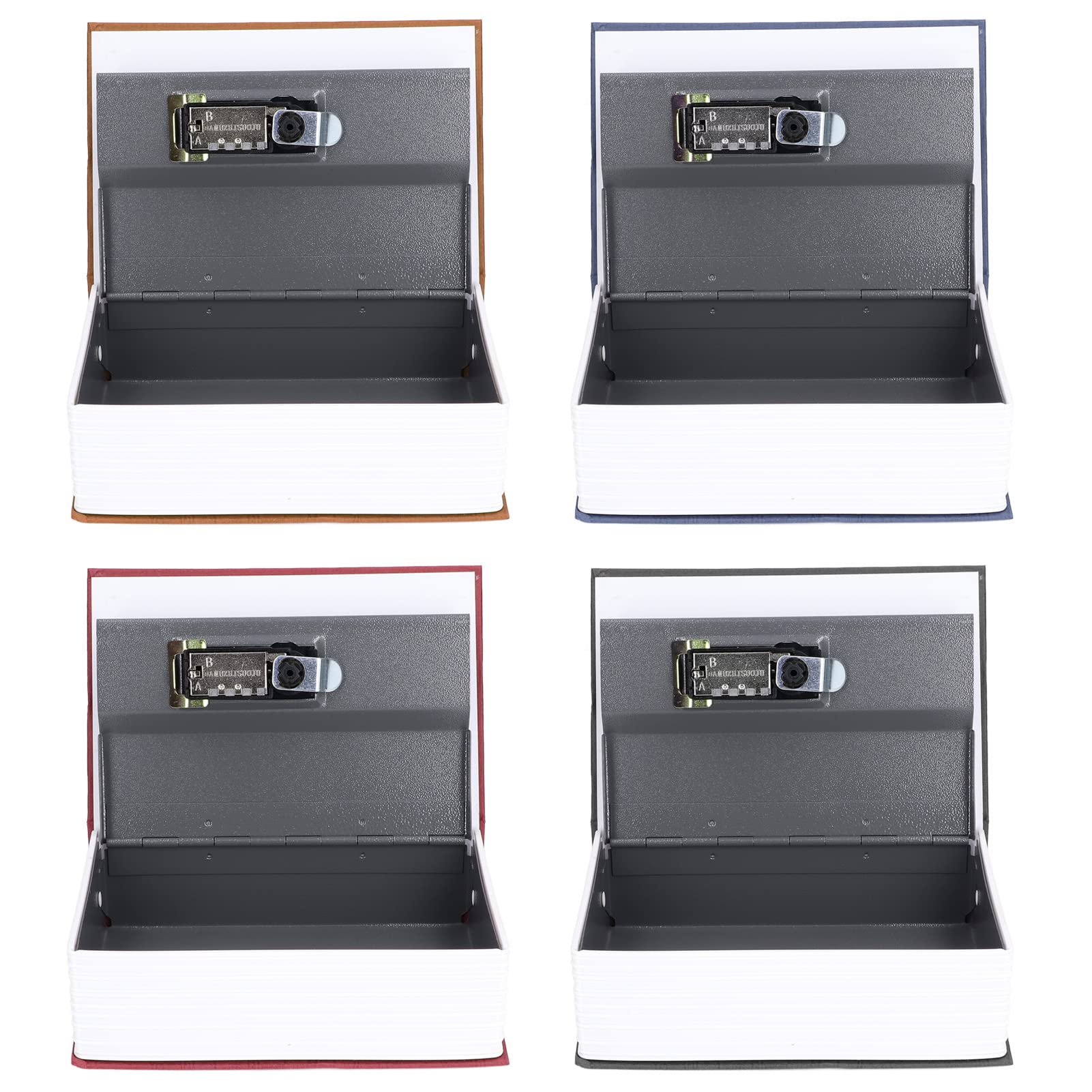 7.1 x 4.7 x 2.2 Inch Book-Shaped Steel Safe Box with Classic Password Lock - Secure Storage for Money, Cash, Passport, Jewelry & Valuables (Red) - Perfect for Home, Office, Travel & Emergency Use