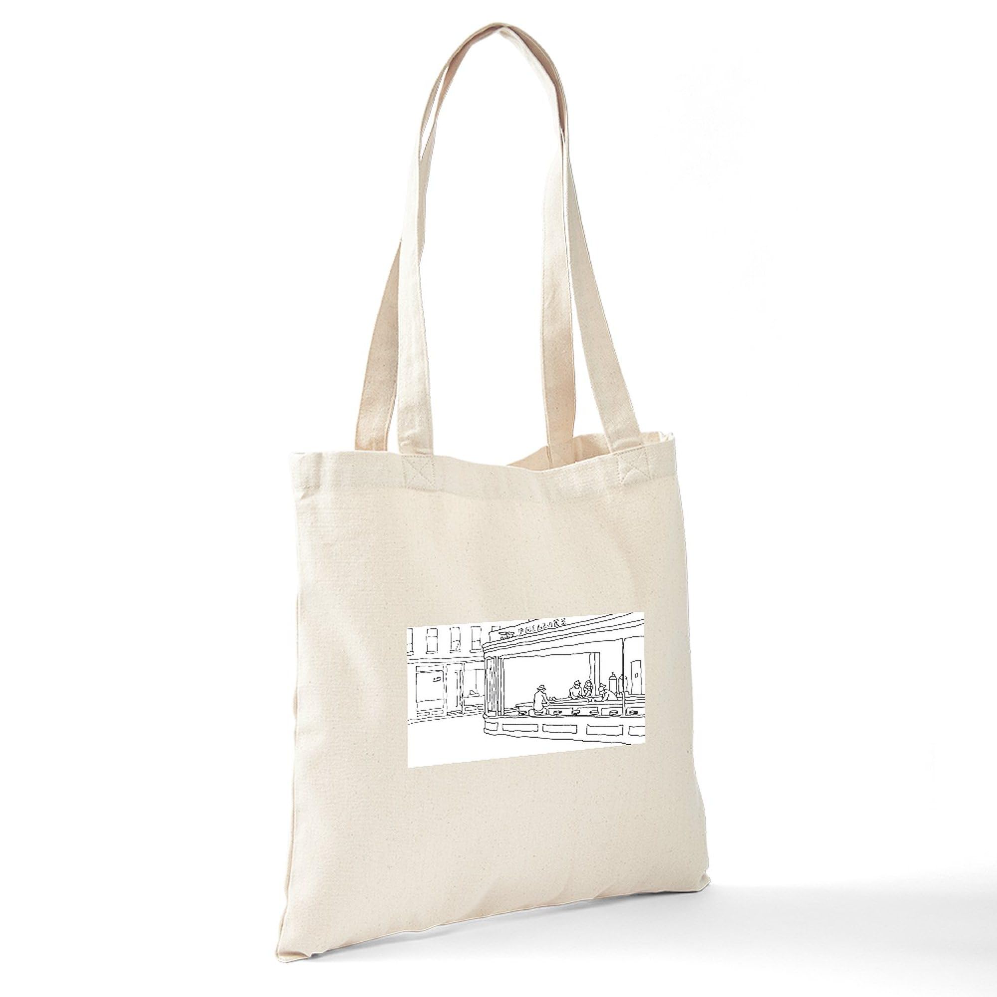 CafePress Nighthawks Stick Tote Bag - Natural Canvas Reusable Shopping Bag for Groceries, Beach & Daily Use