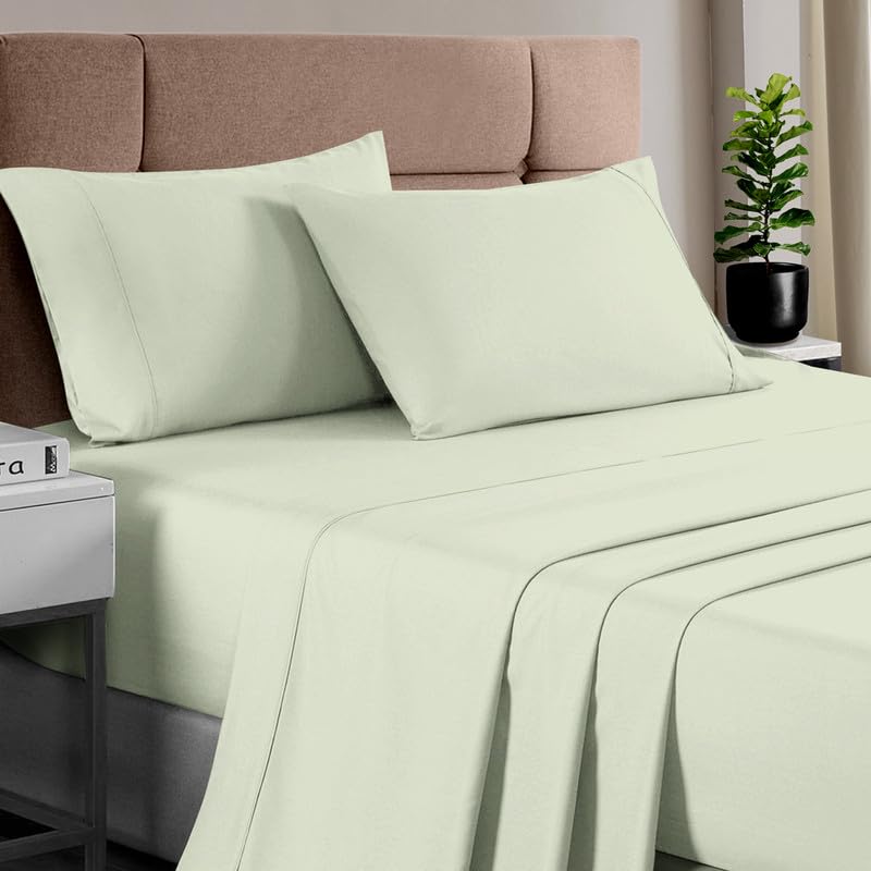 Pizuna Pure 100% Cotton Twin XL Sheets - 400 Thread Count Luxury Sateen Bedding Set with 15