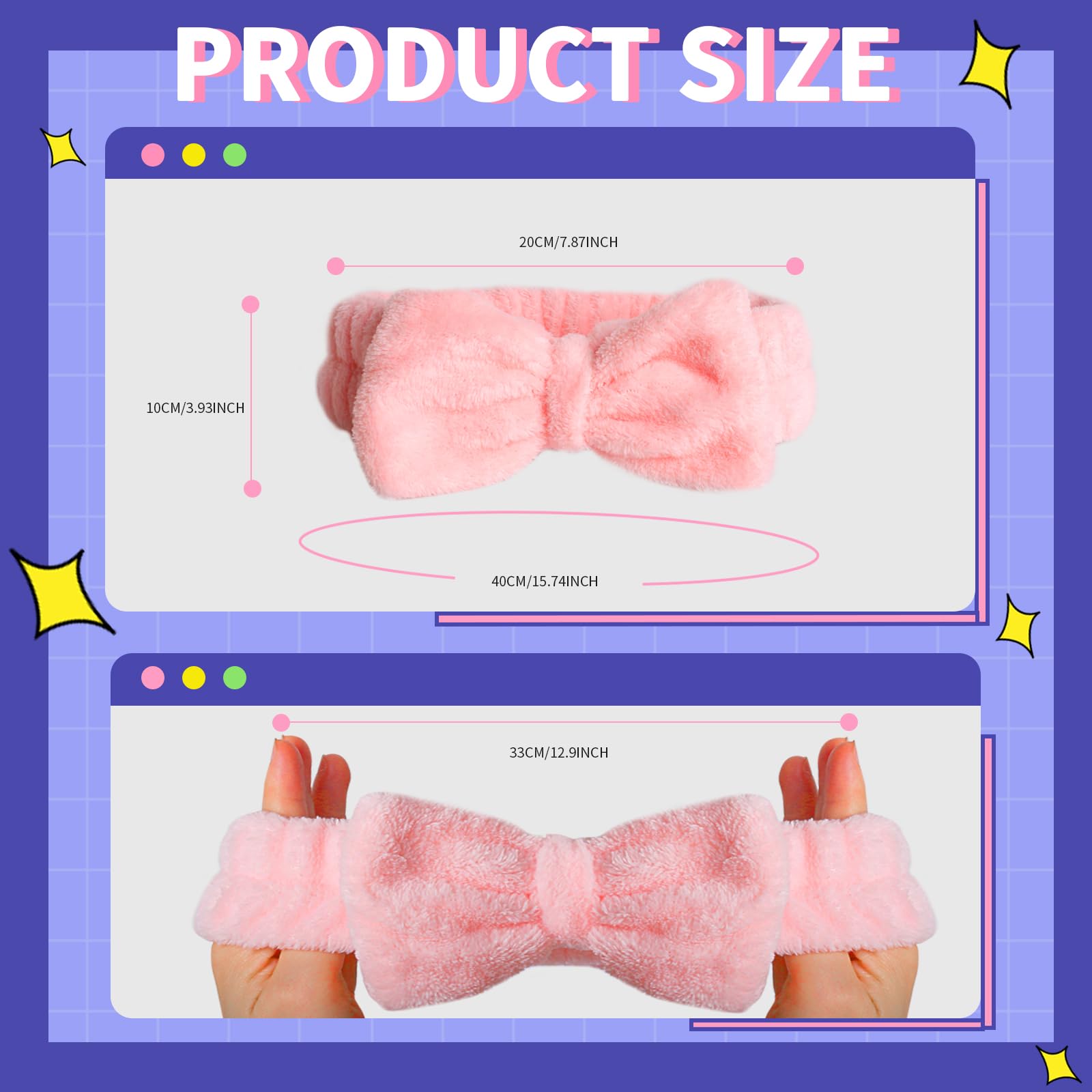 **WSYUB Spa Headbands for Women - Soft Makeup & Skincare Headbands with Bow - Perfect for Washing Face, Facials, Yoga & Relaxation**