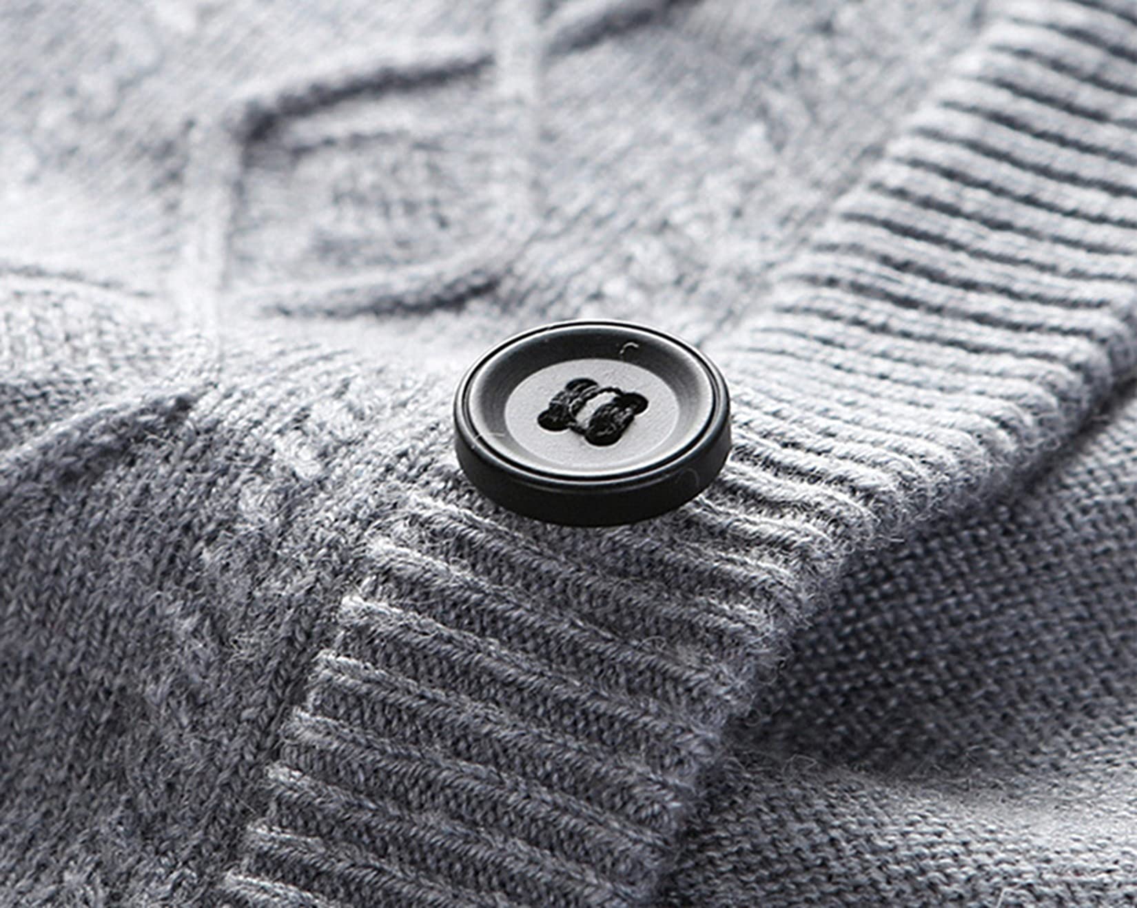 Men's Wool Blend Cable Knit Cardigan Vest - Casual & Layering