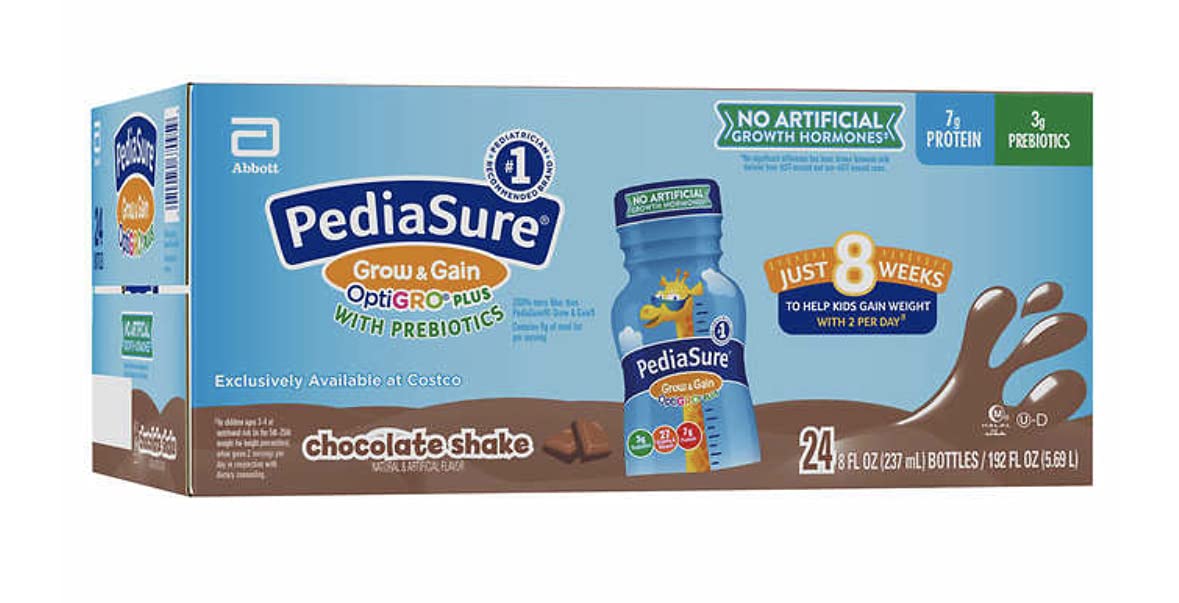 PediaSure Chocolate Nutrition Shake - 24 Pack of 8 oz Bottles - Protein & Vitamin Enriched for Kids Growth - Perfect for School Lunches, After-School Snacks & Travel
