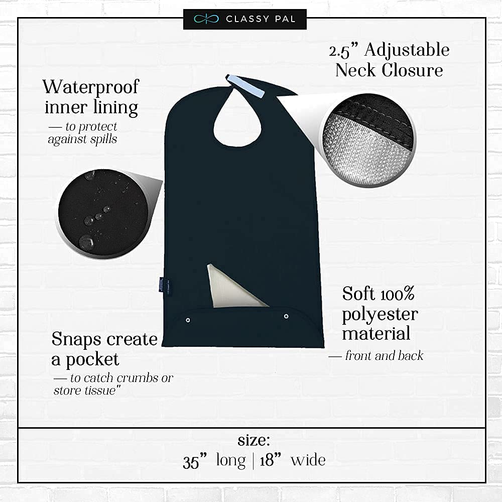 Premium Adult Bibs for Men & Women - Waterproof & Stylish Clothing Protectors for Dining, Elderly Care & Mealtime Comfort - Ideal for Restaurants, Nursing Homes & Home Use