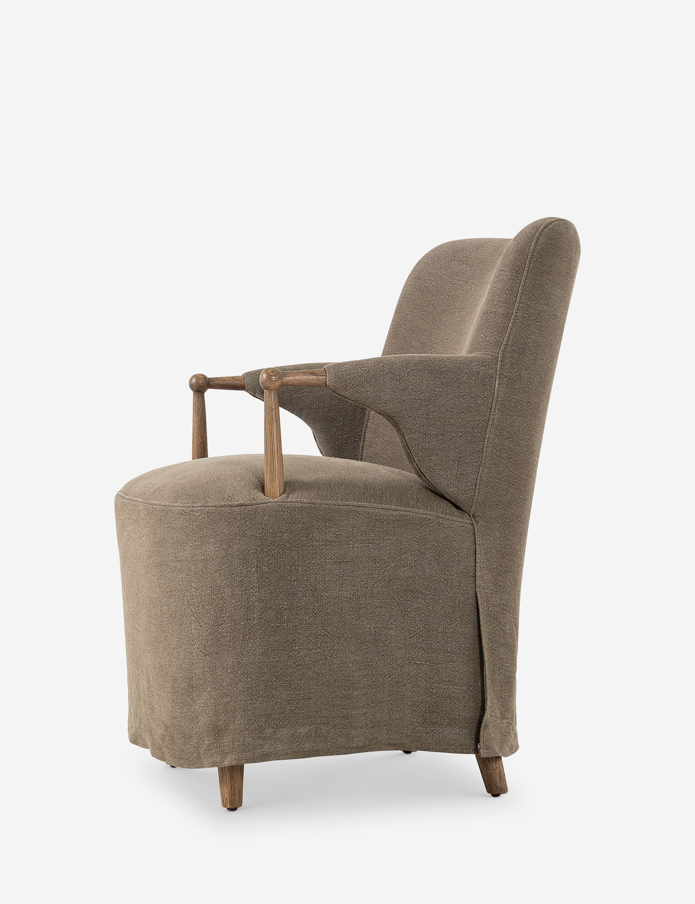 Amber Lewis x Four Hands Brently Dining Chair - Modern Wooden Dining Room Chair with Upholstered Seat - Perfect for Kitchen, Dining Room, and Home Office
