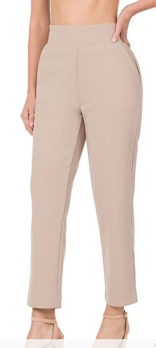 Ash Mocha Dress Pants for Women - Professional Office Work Trousers & Formal Business Attire