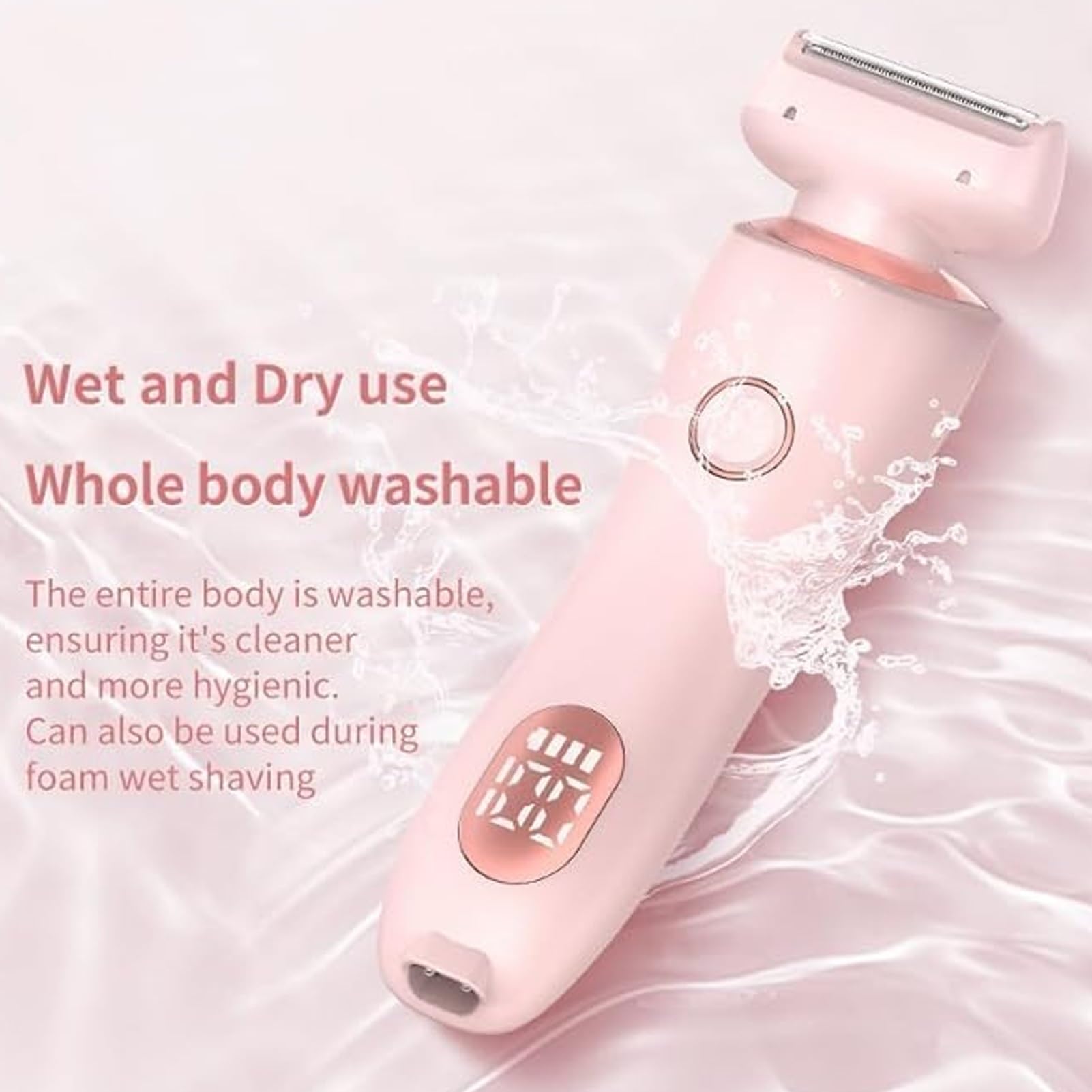 Velvix Smooth Shave Electric Razor 2025 - 2 in 1 Wet & Dry Body Shaver for Men & Women | Portable Rechargeable Trimmer for Face, Legs, Bikini & Full Body Grooming | Pink Travel-Friendly Design