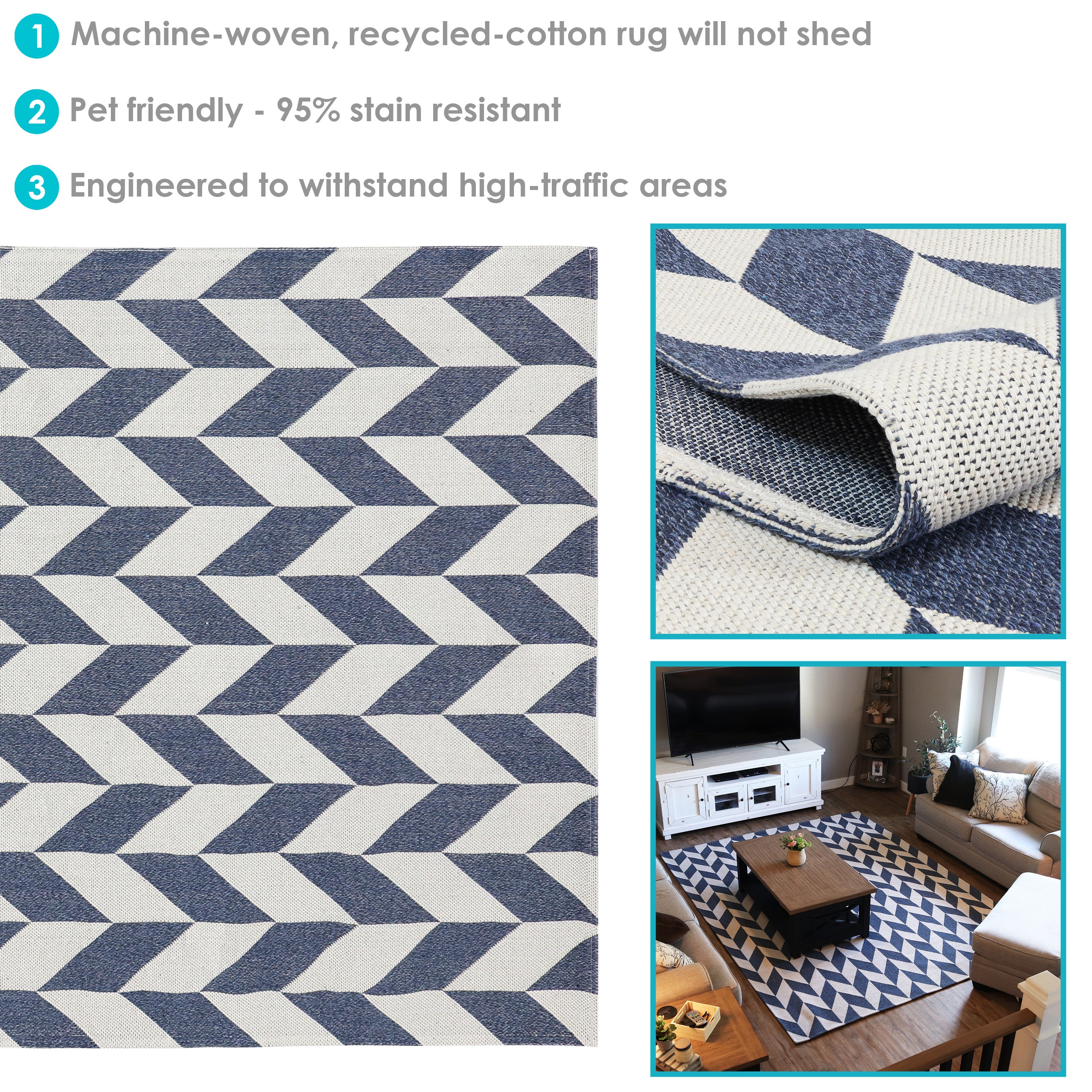 Stylish Sunnydaze Indoor Area Rug - Soft & Durable for Living Room, Bedroom & Home Decor - Perfect for Cozy Spaces & Modern Interiors