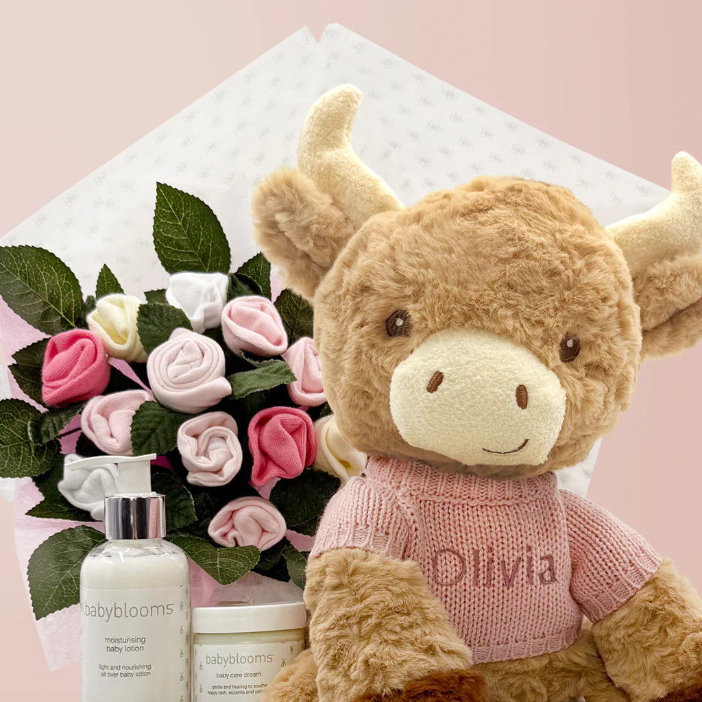 Cuddly Cow Baby Girl Gift Set - Soft Plush Toy & Outfit for Newborns | Perfect for Birthdays, Showers & Nursery Decor | SKU: LBG1071